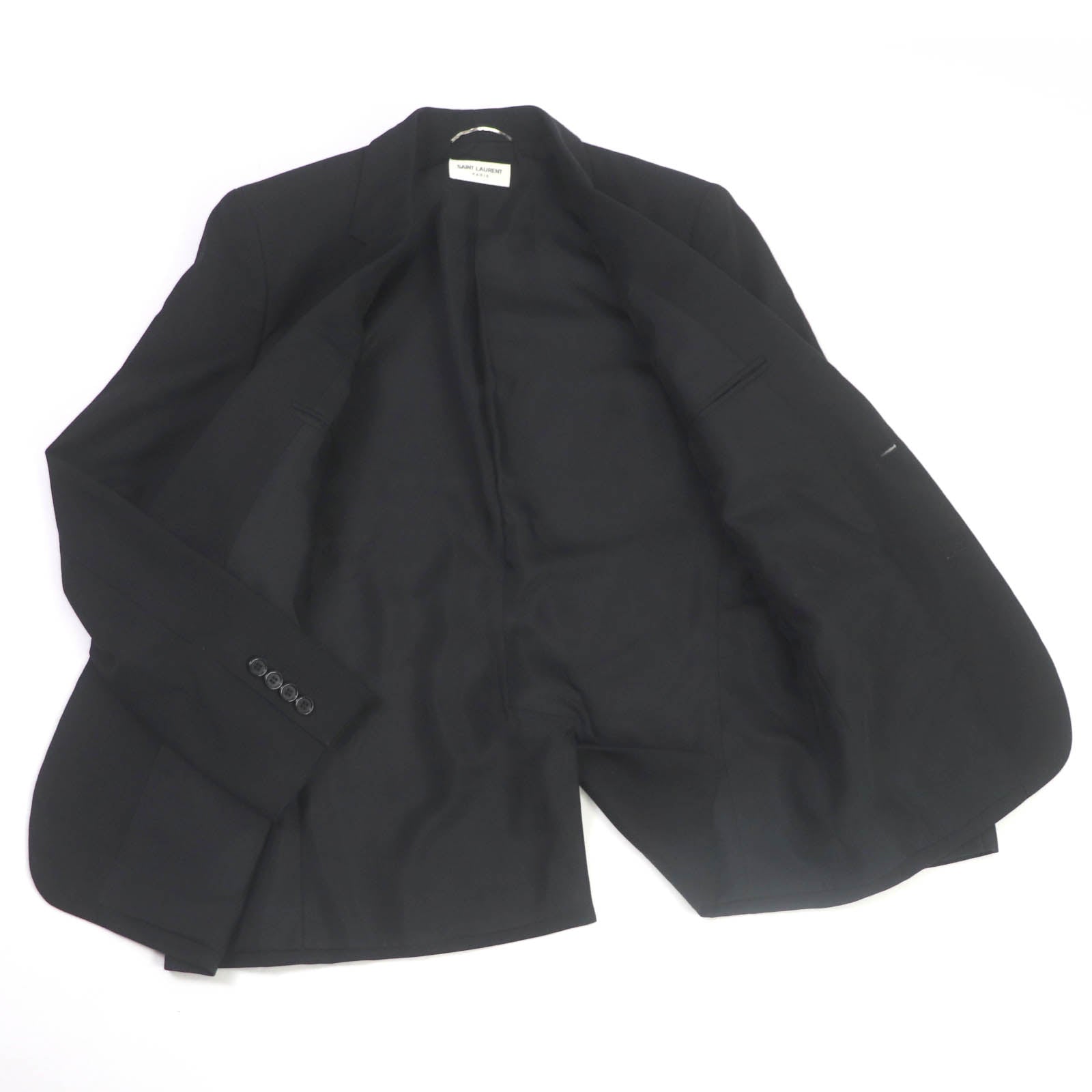 Saint Laurent Wool Smoking Jacket Black 46