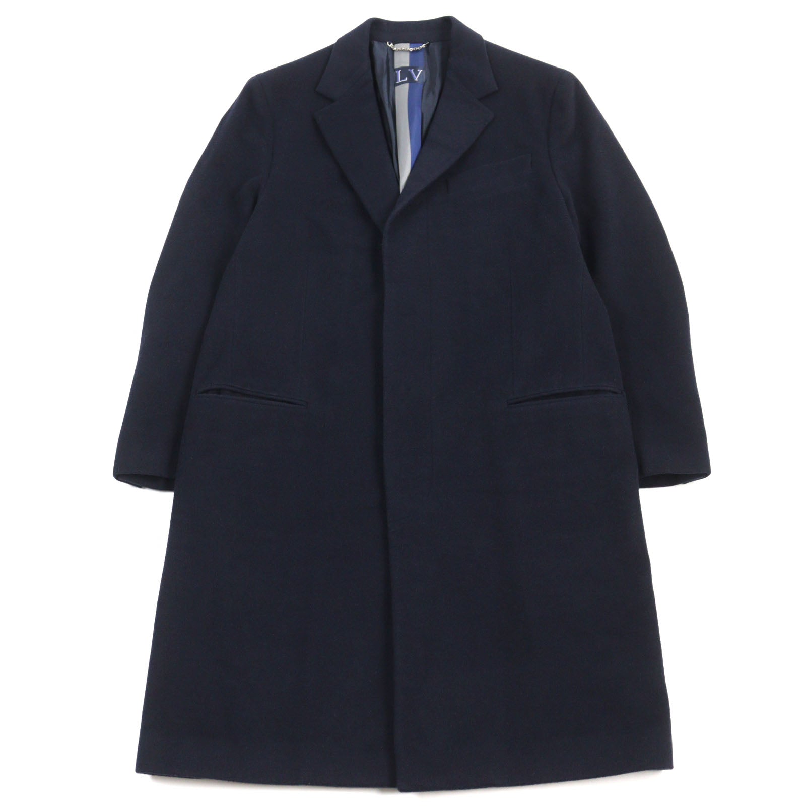 Louis Vuitton Cashmere Chester Coat Navy 52