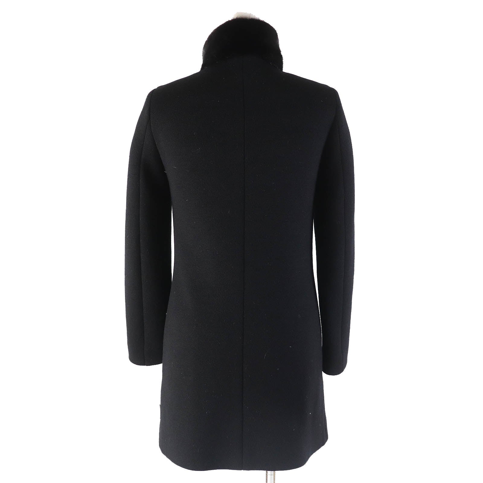 Moncler Wool Nylon Down Coat with Mink Collar