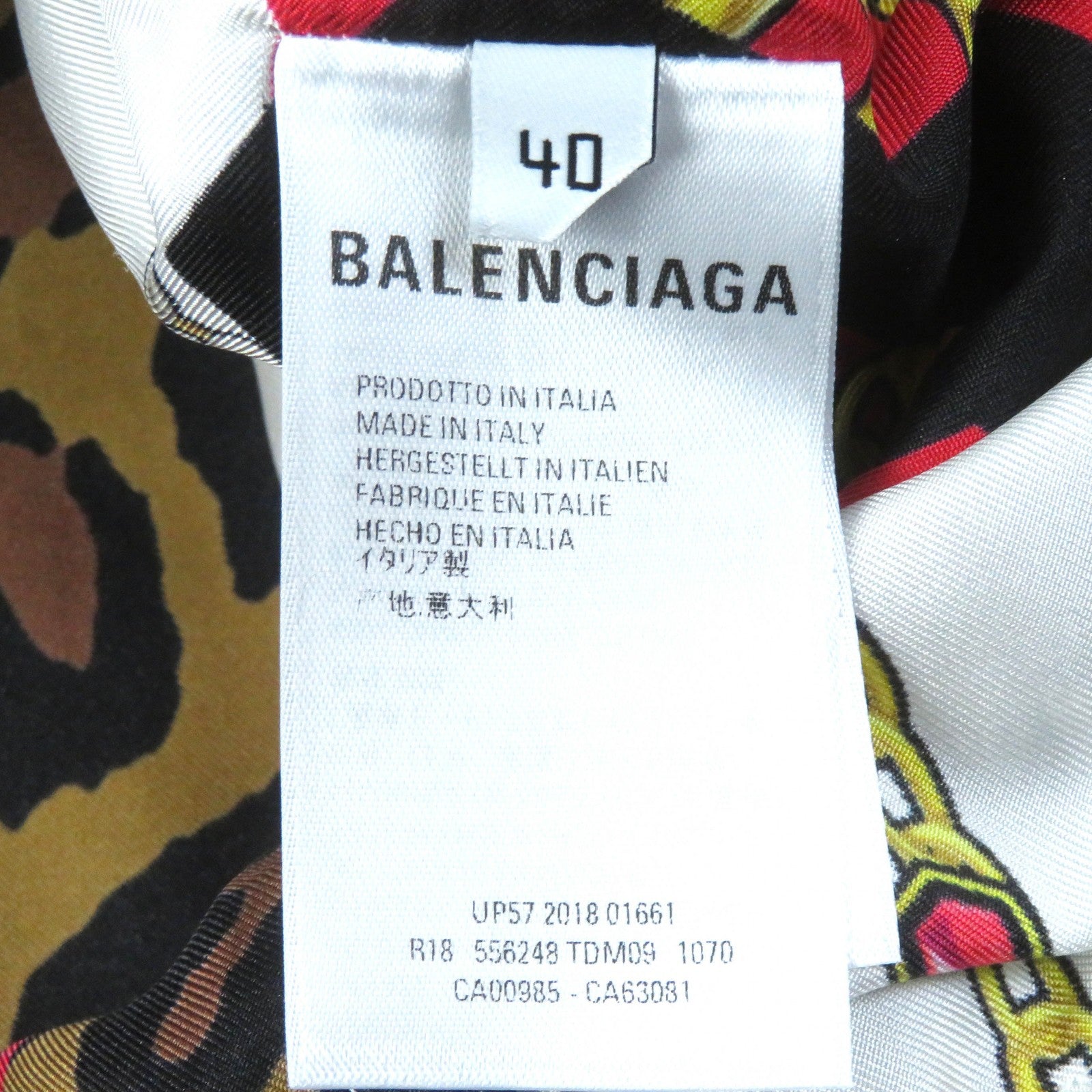 Balenciaga Striped Leopard Scarf Shirt Dress