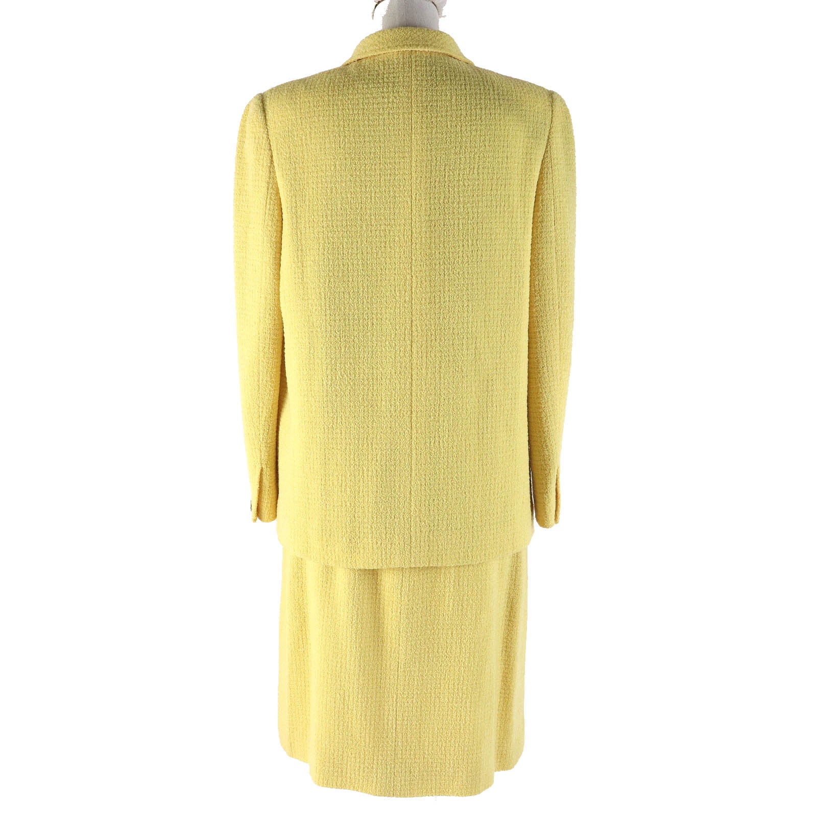 Chanel Vintage Tweed Suit Set Yellow 40