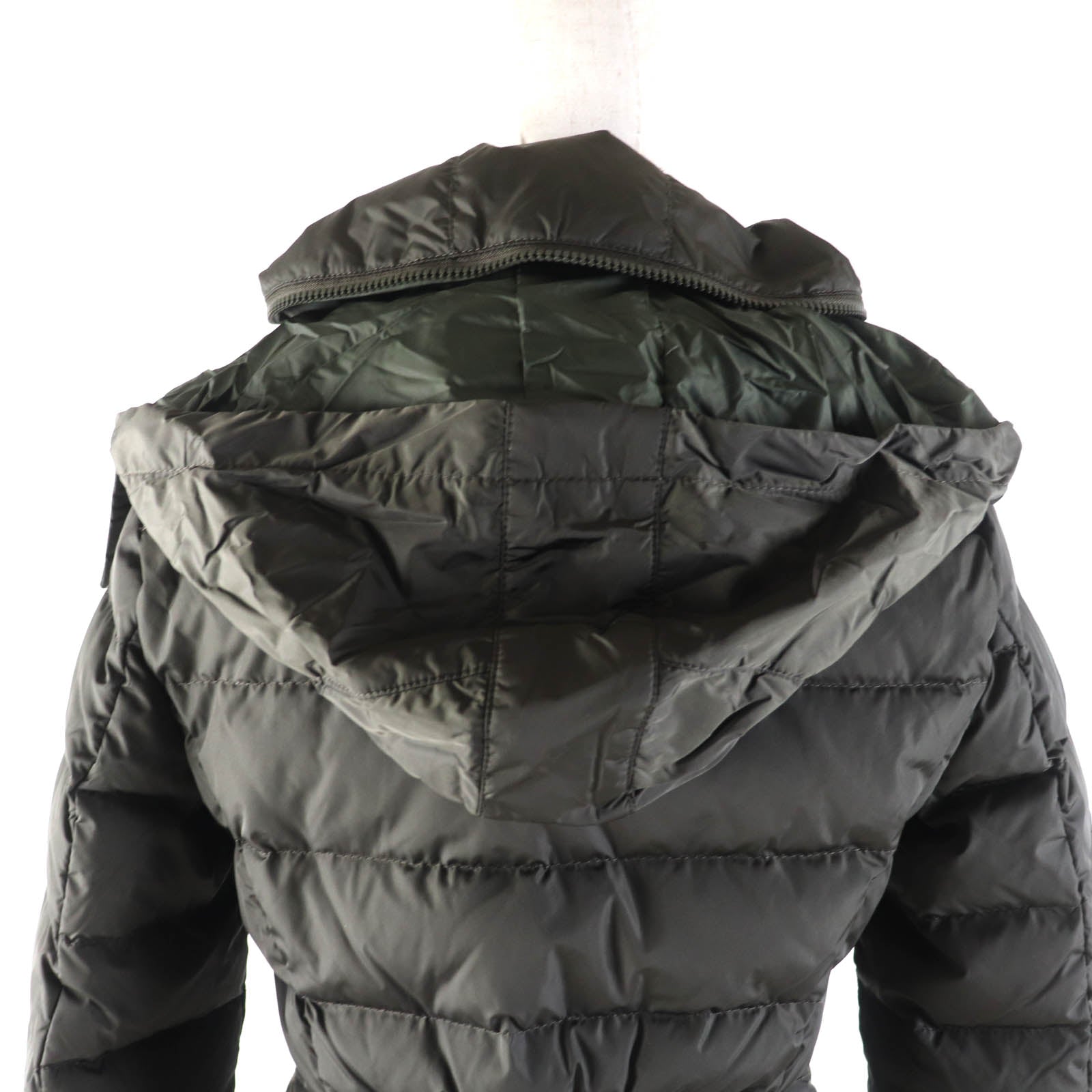 Moncler FLAMME Nylon Down Coat Khaki Women