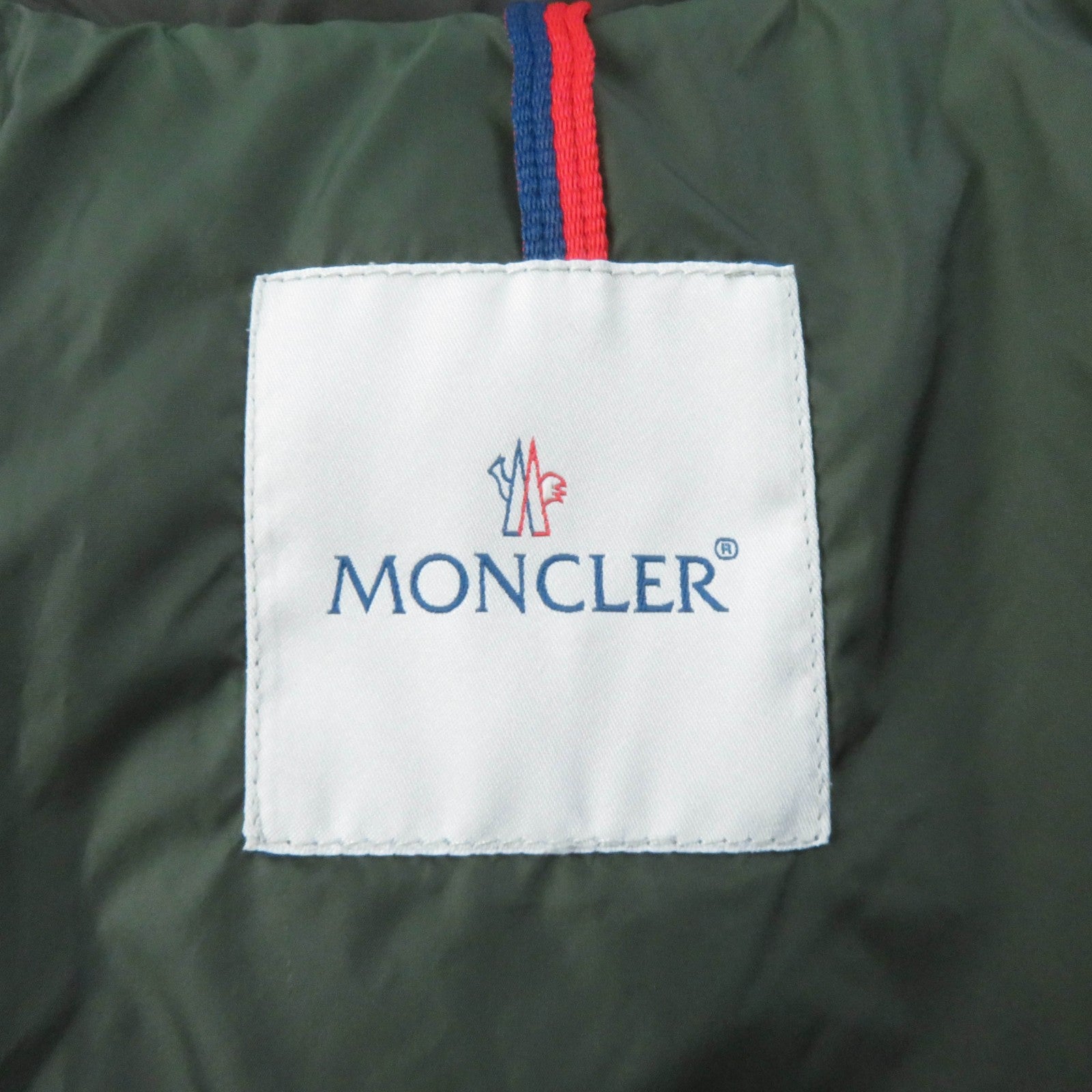 Moncler FLAMME Nylon Down Coat Khaki Women