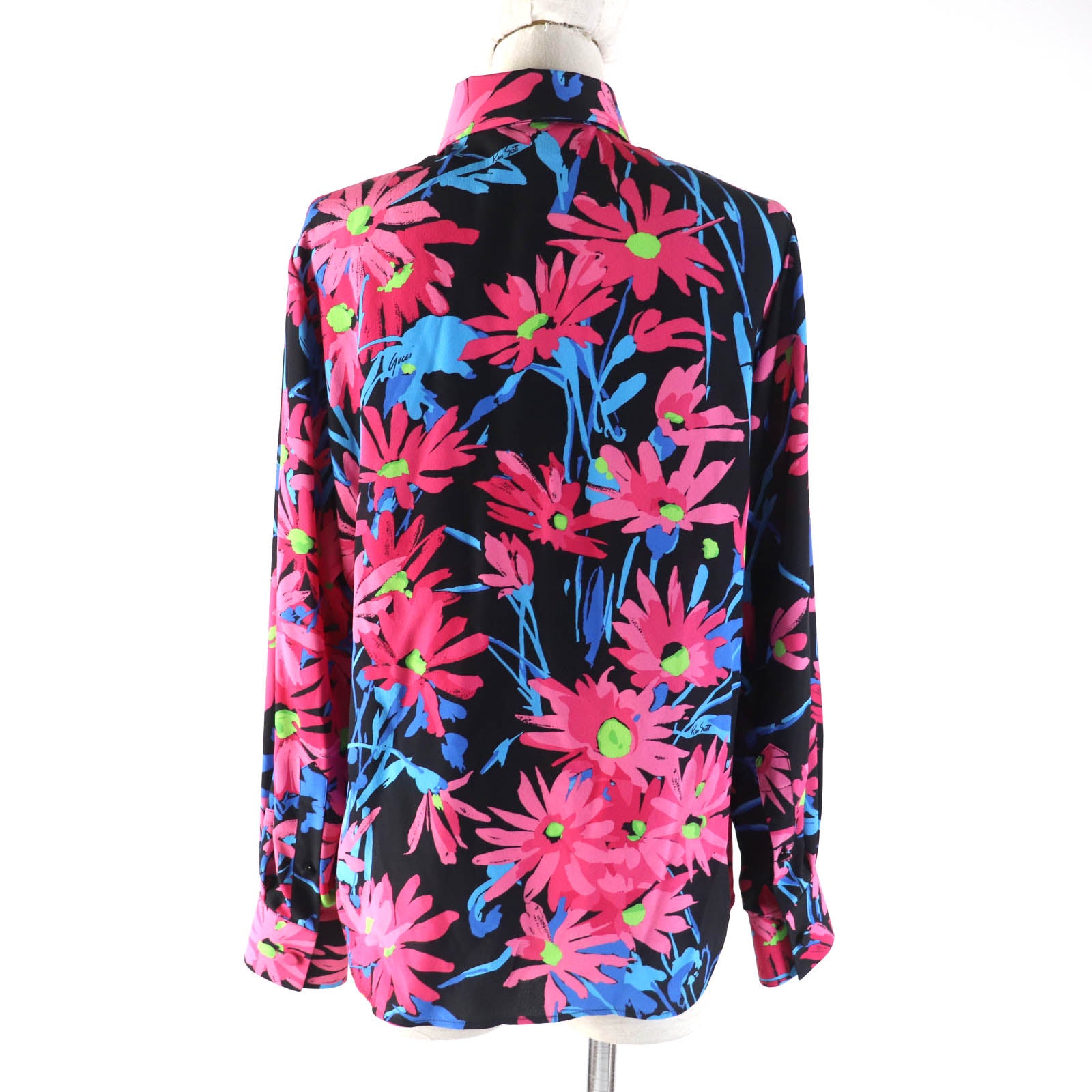 Gucci Silk Floral Logo Long Sleeve Shirt 38