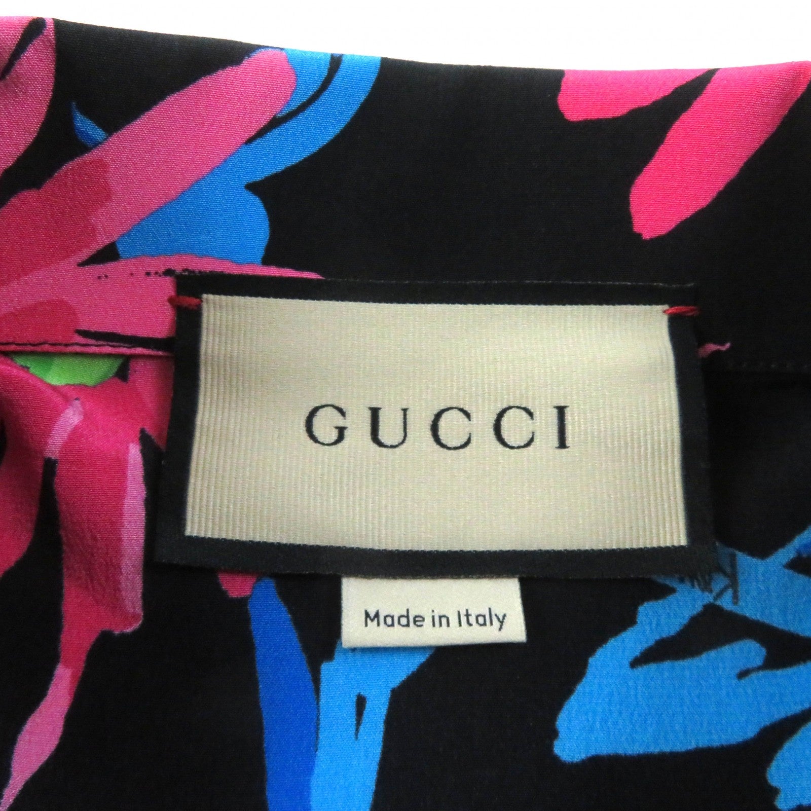 Gucci Silk Floral Logo Long Sleeve Shirt 38