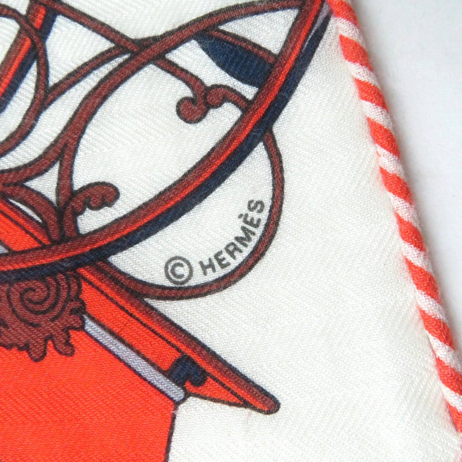 Hermes Cashmere Silk Scarf Orange/Yellow