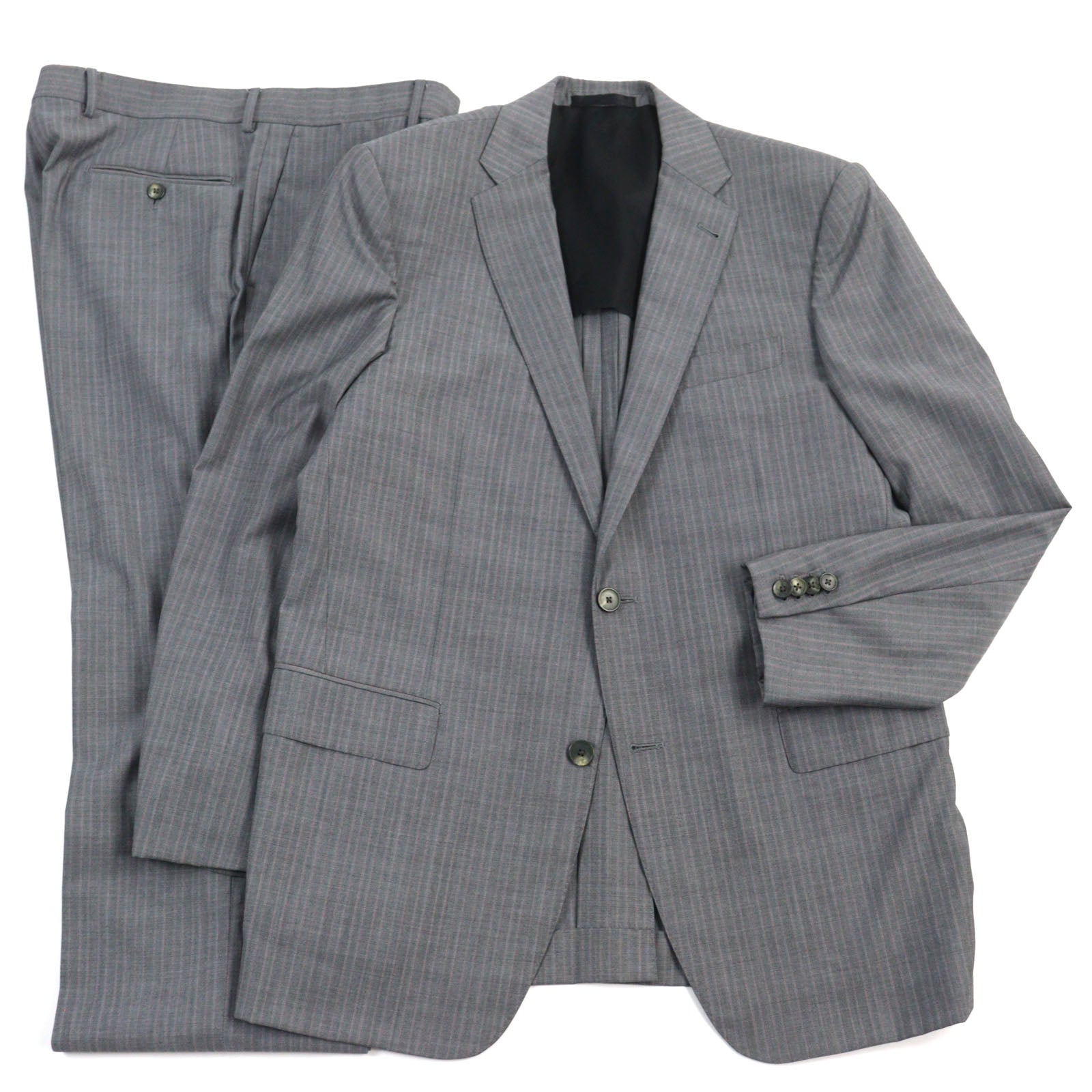 Louis Vuitton Wool Suit Grey Stripe 52 Men