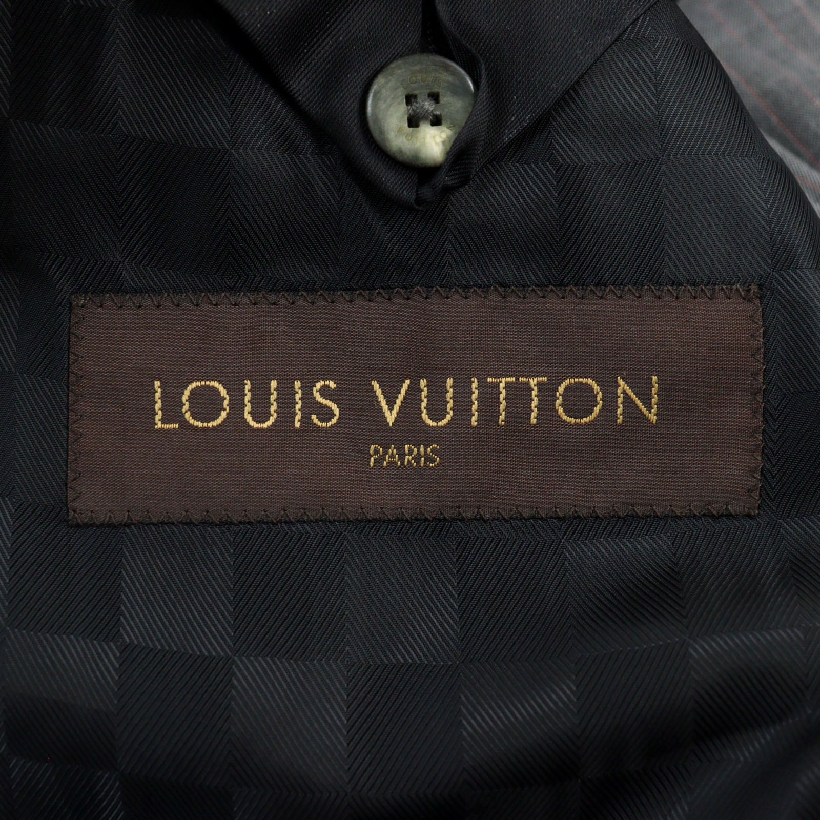 Louis Vuitton Wool Suit Grey Stripe 52 Men