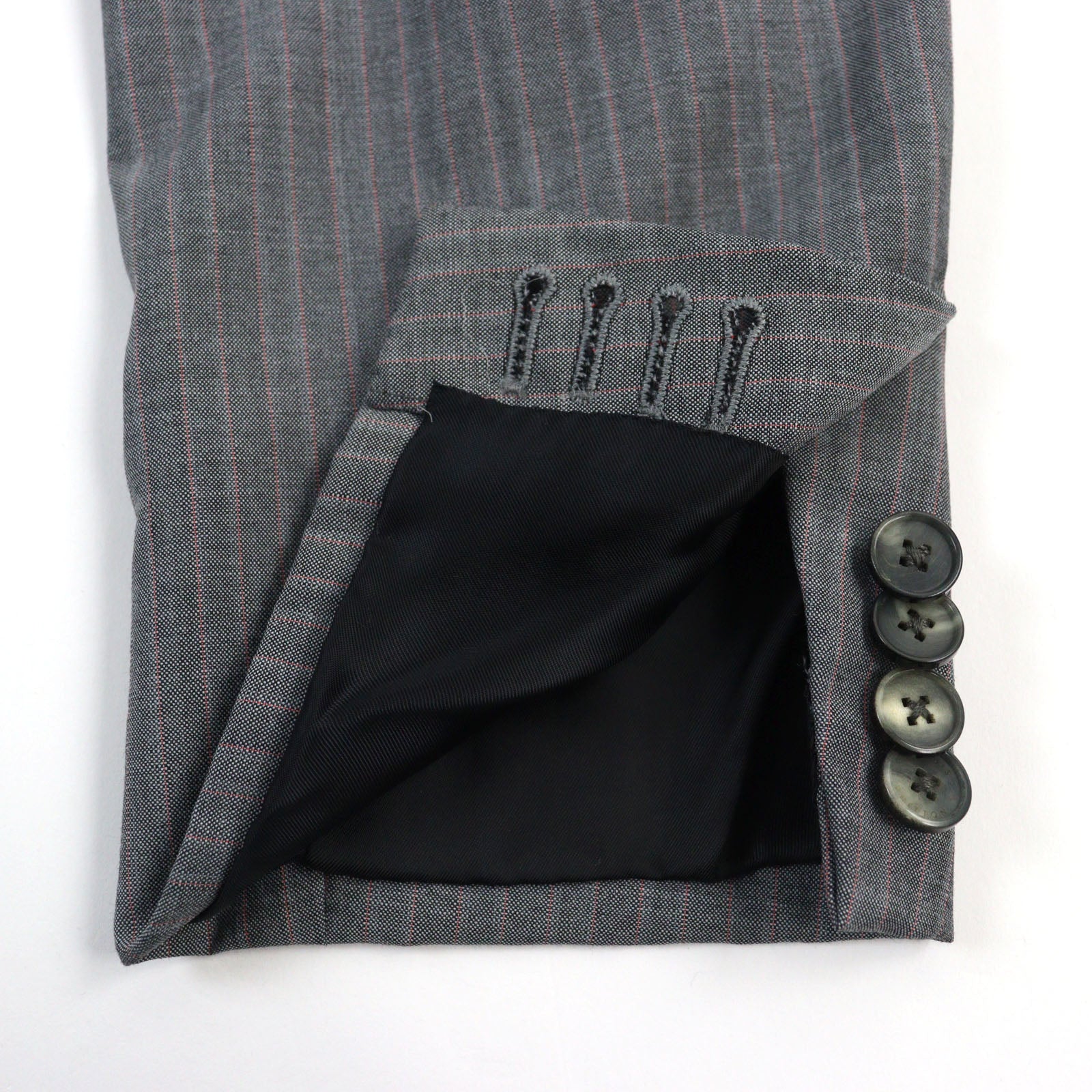 Louis Vuitton Wool Suit Grey Stripe 52 Men