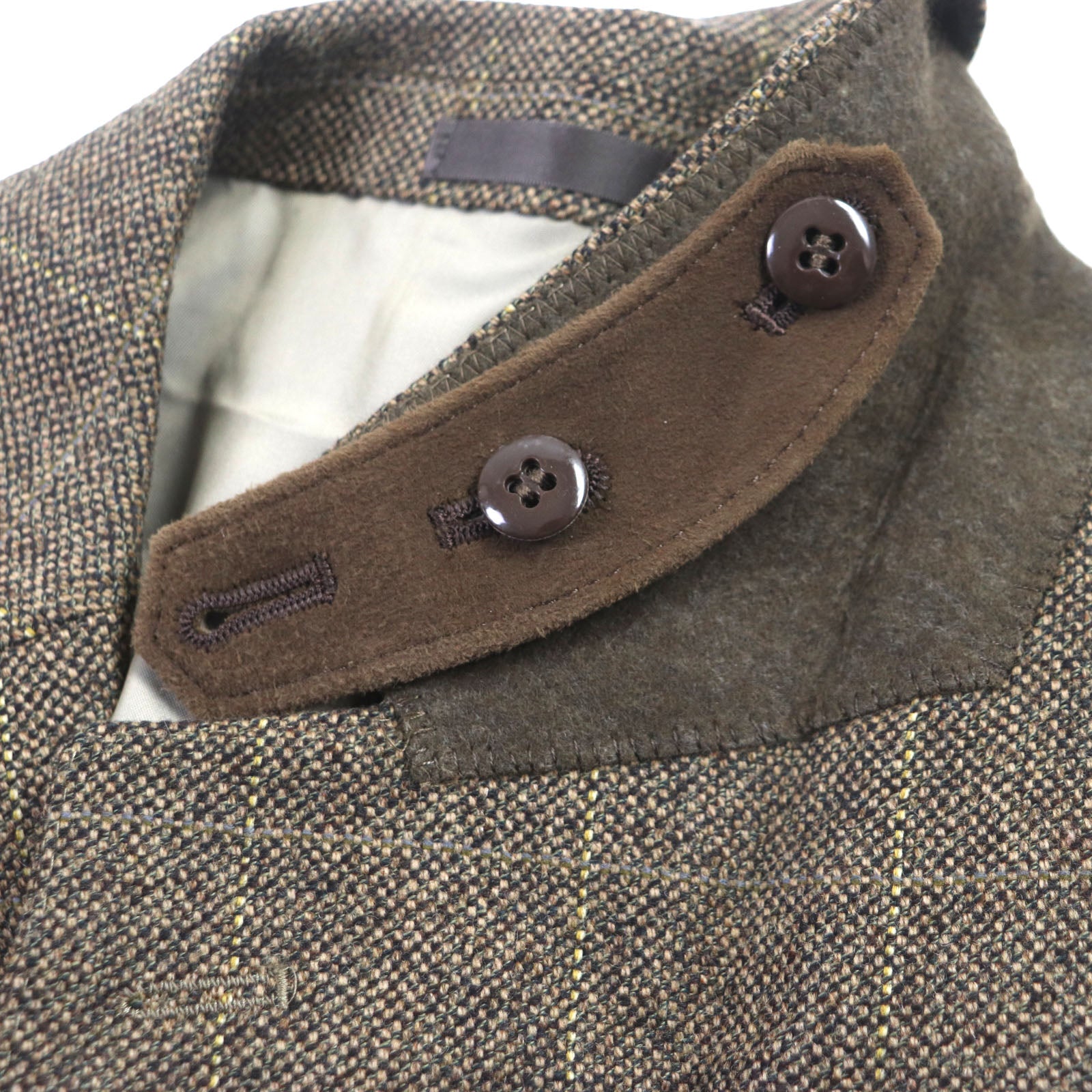 Burberry Wool Nylon Cashmere Tweed Jacket Brown