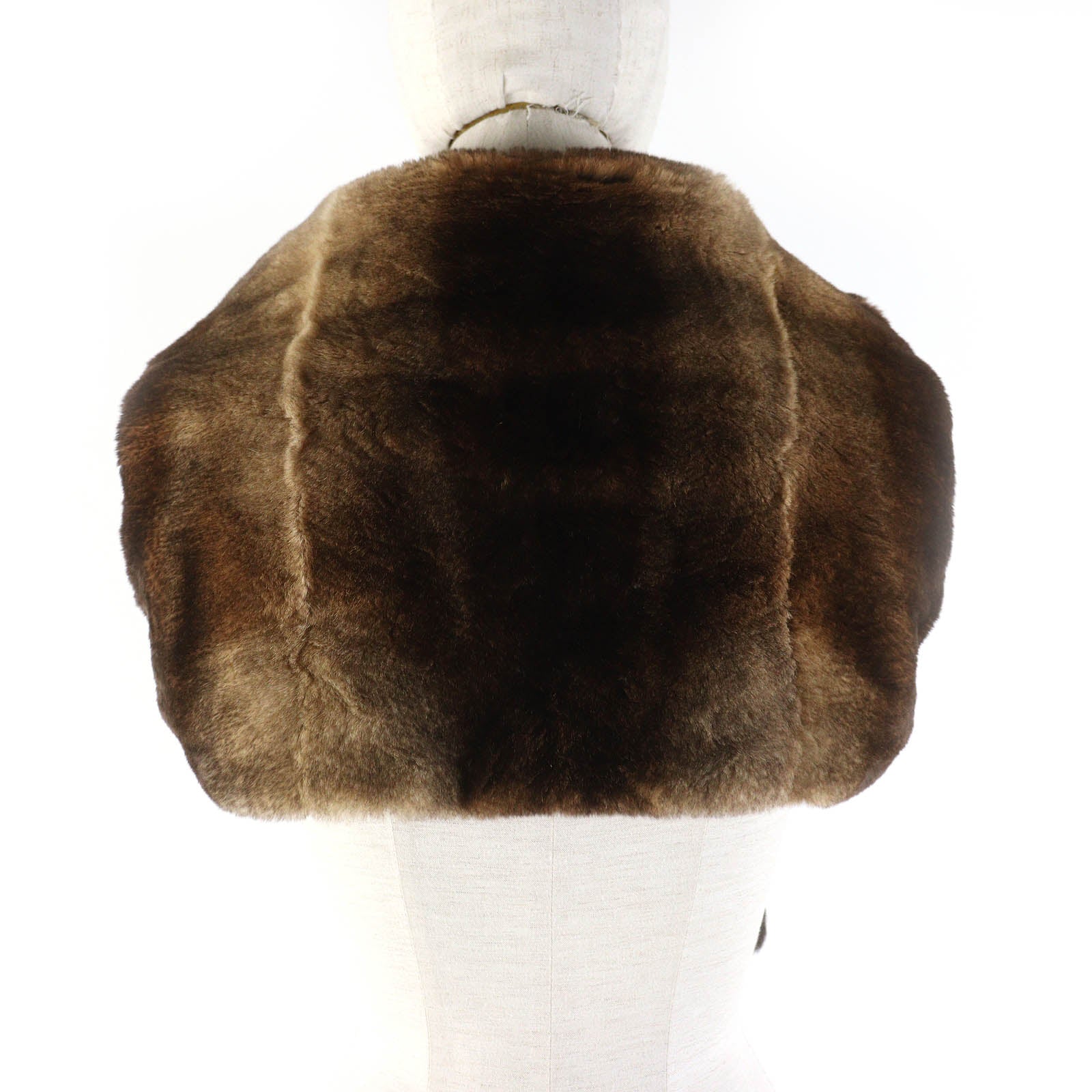 Fendi Cashmere Fur Logo Stole Brown