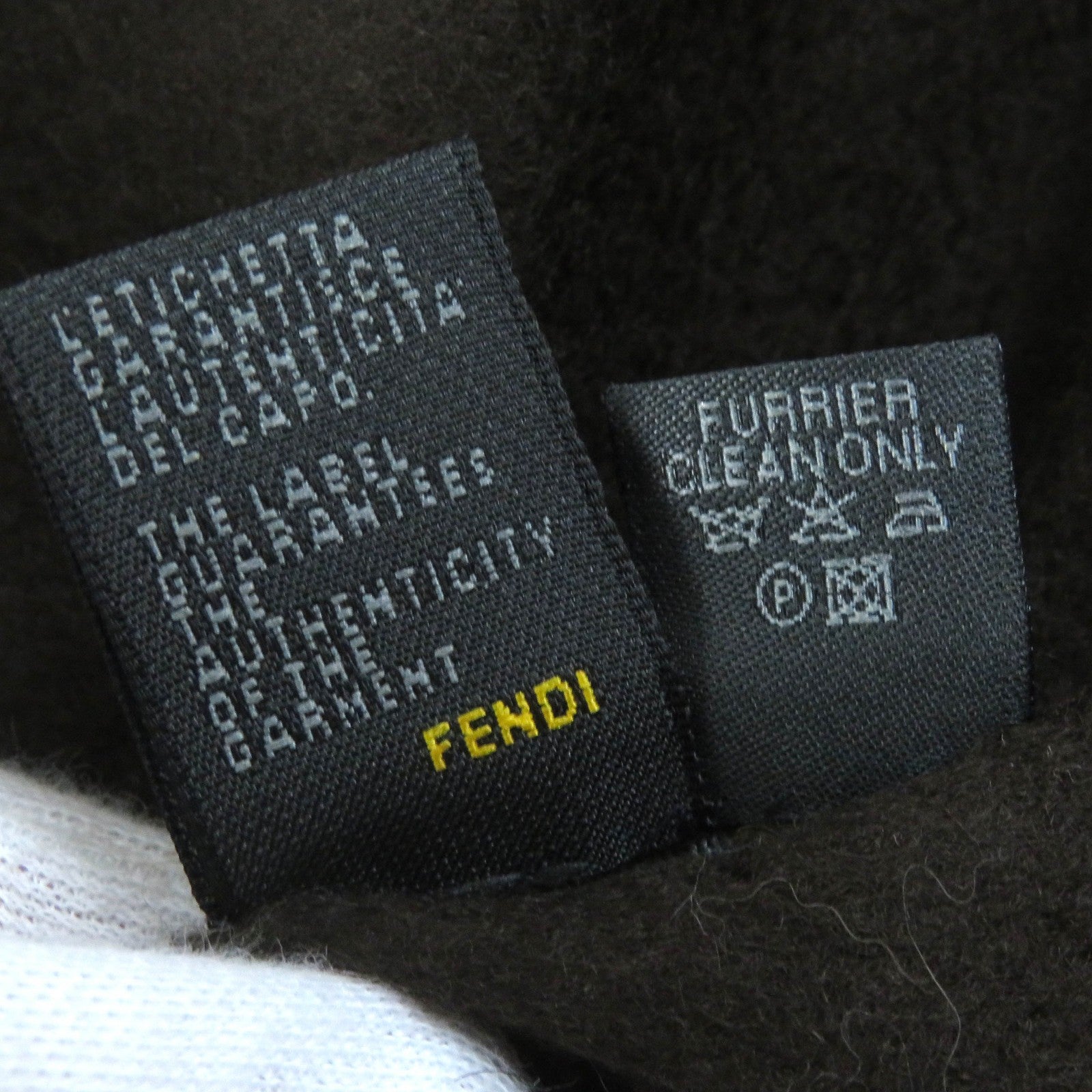 Fendi Cashmere Fur Logo Stole Brown