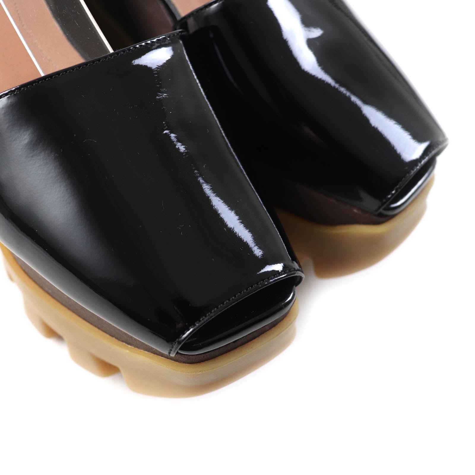 MARNI Patent Leather Ankle Strap Sandals Black 37