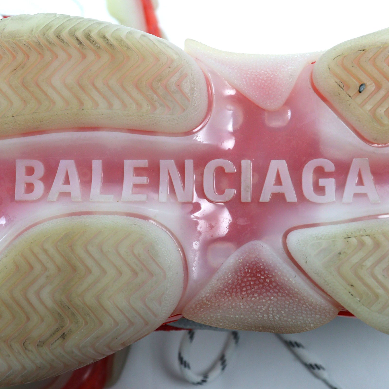 Balenciaga Triple S Leather Sneakers White Red