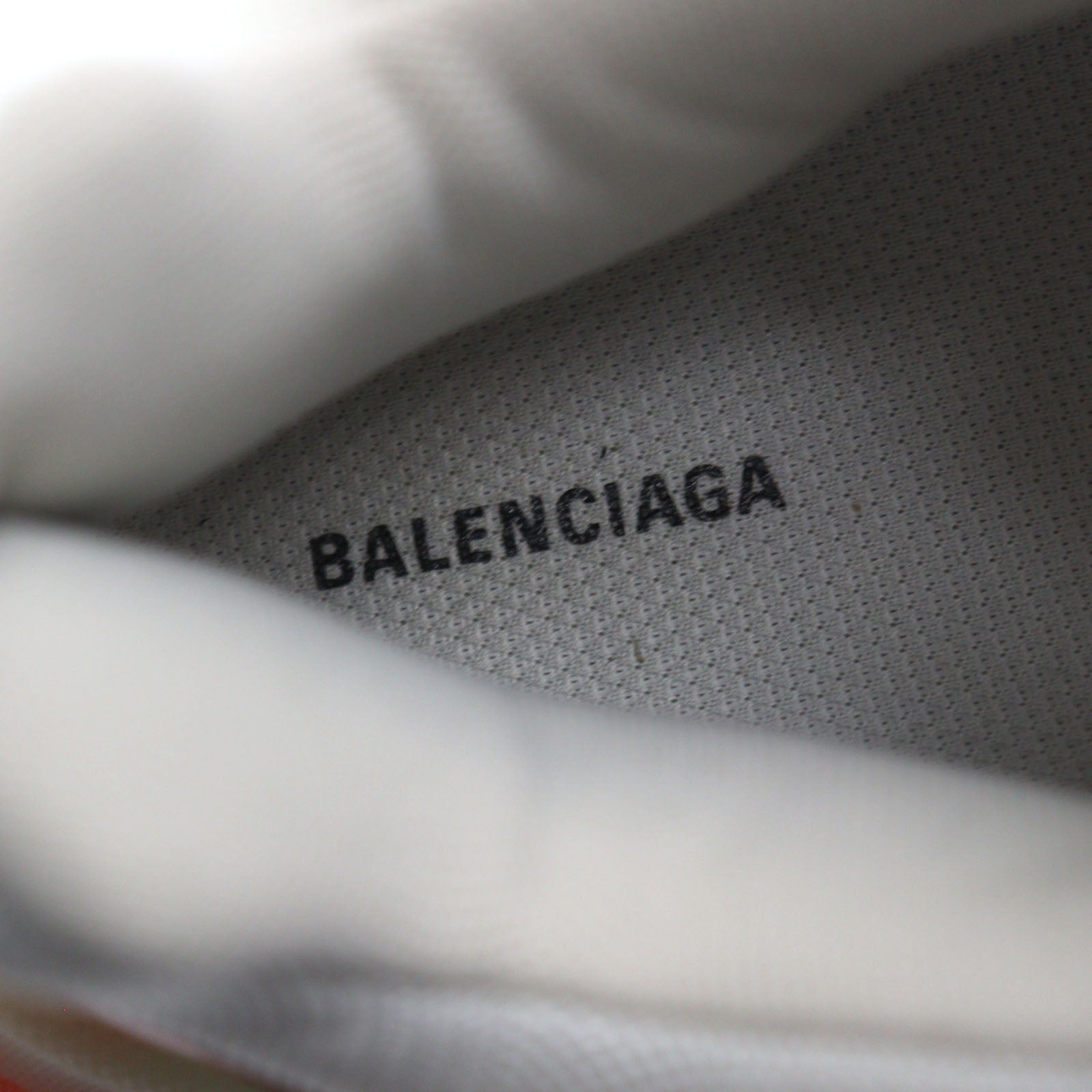 Balenciaga Triple S Leather Sneakers White Red