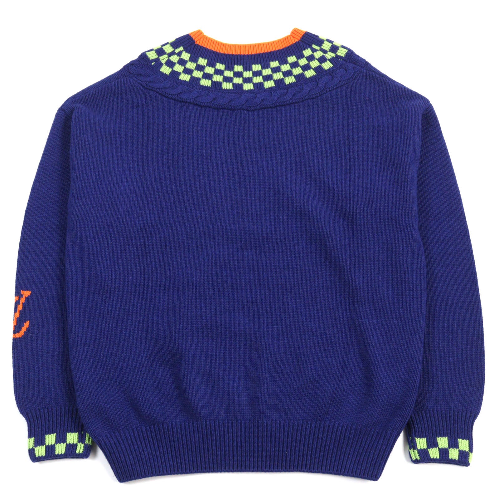 Louis Vuitton Wool Rayon V-neck Knit Blue L