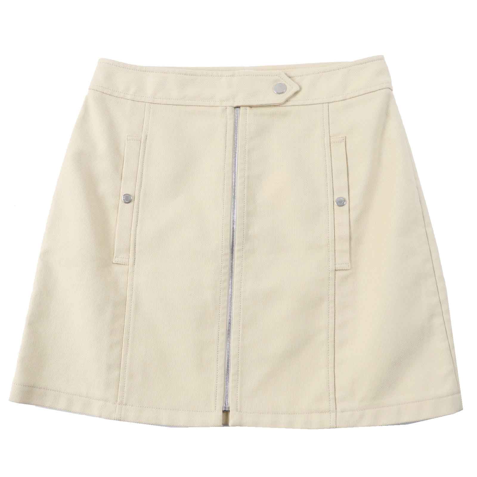 Hermes Cotton Polyurethane Trapezoid Skirt Beige