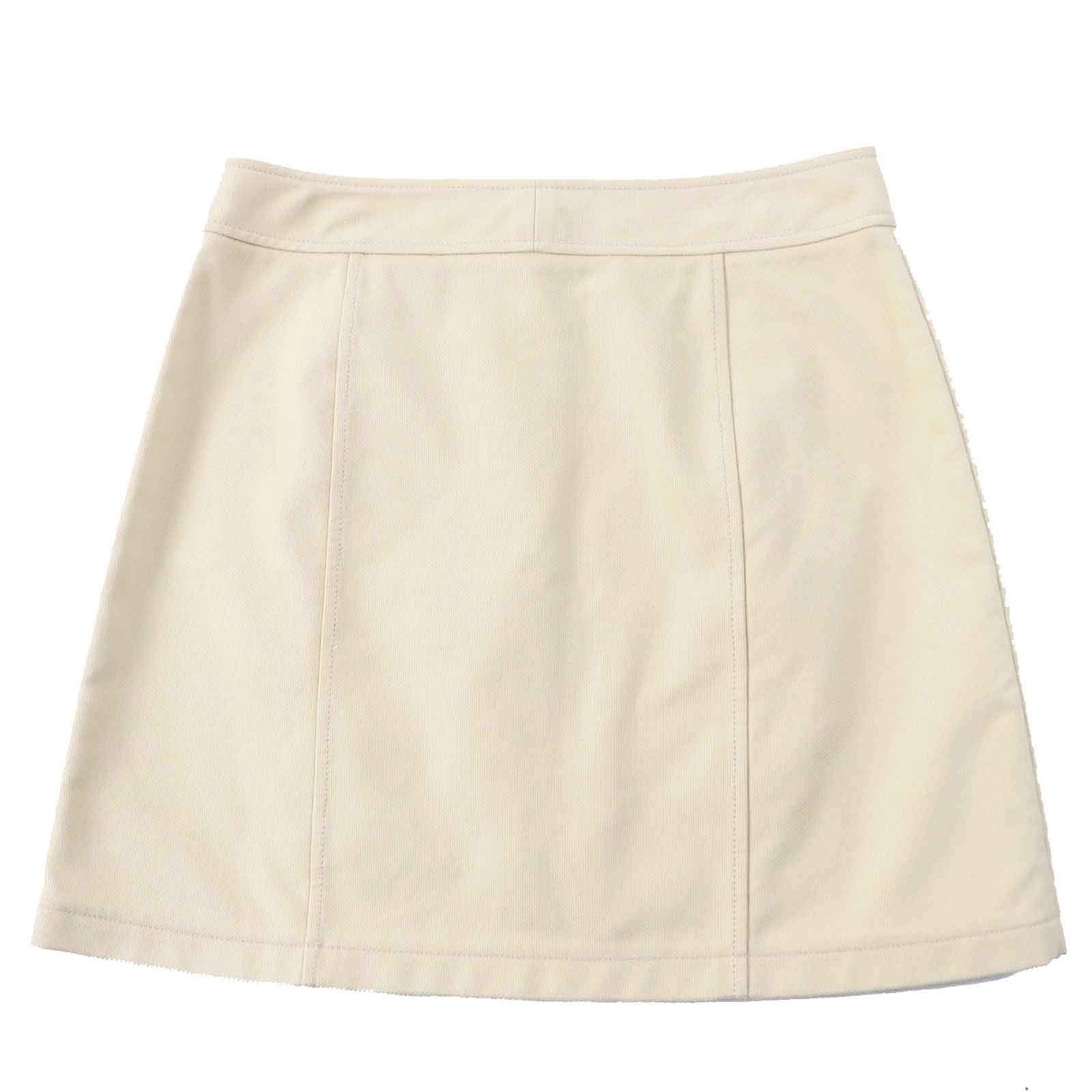 Hermes Cotton Polyurethane Trapezoid Skirt Beige