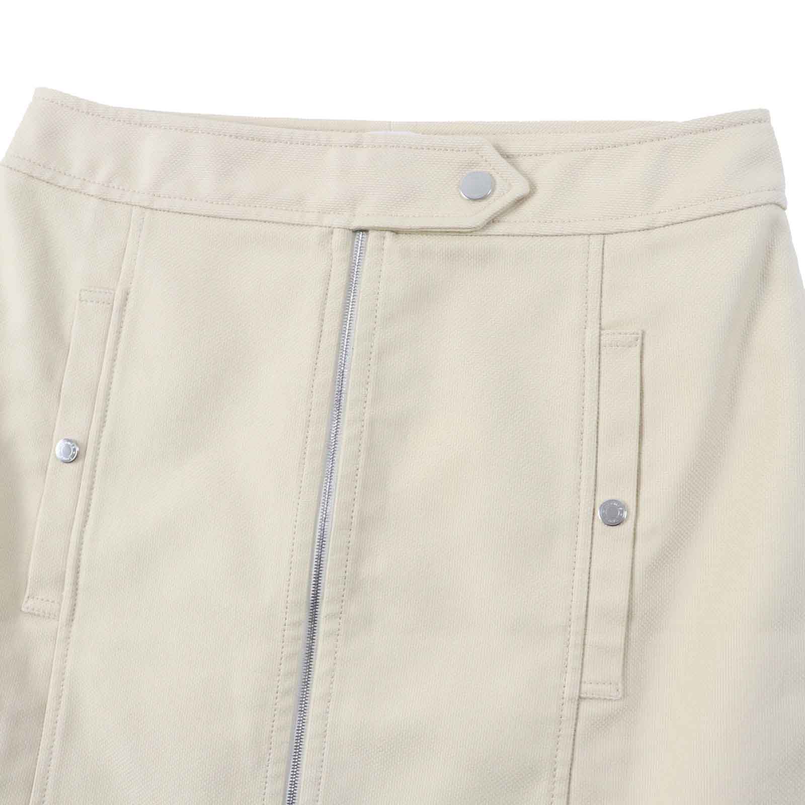 Hermes Cotton Polyurethane Trapezoid Skirt Beige