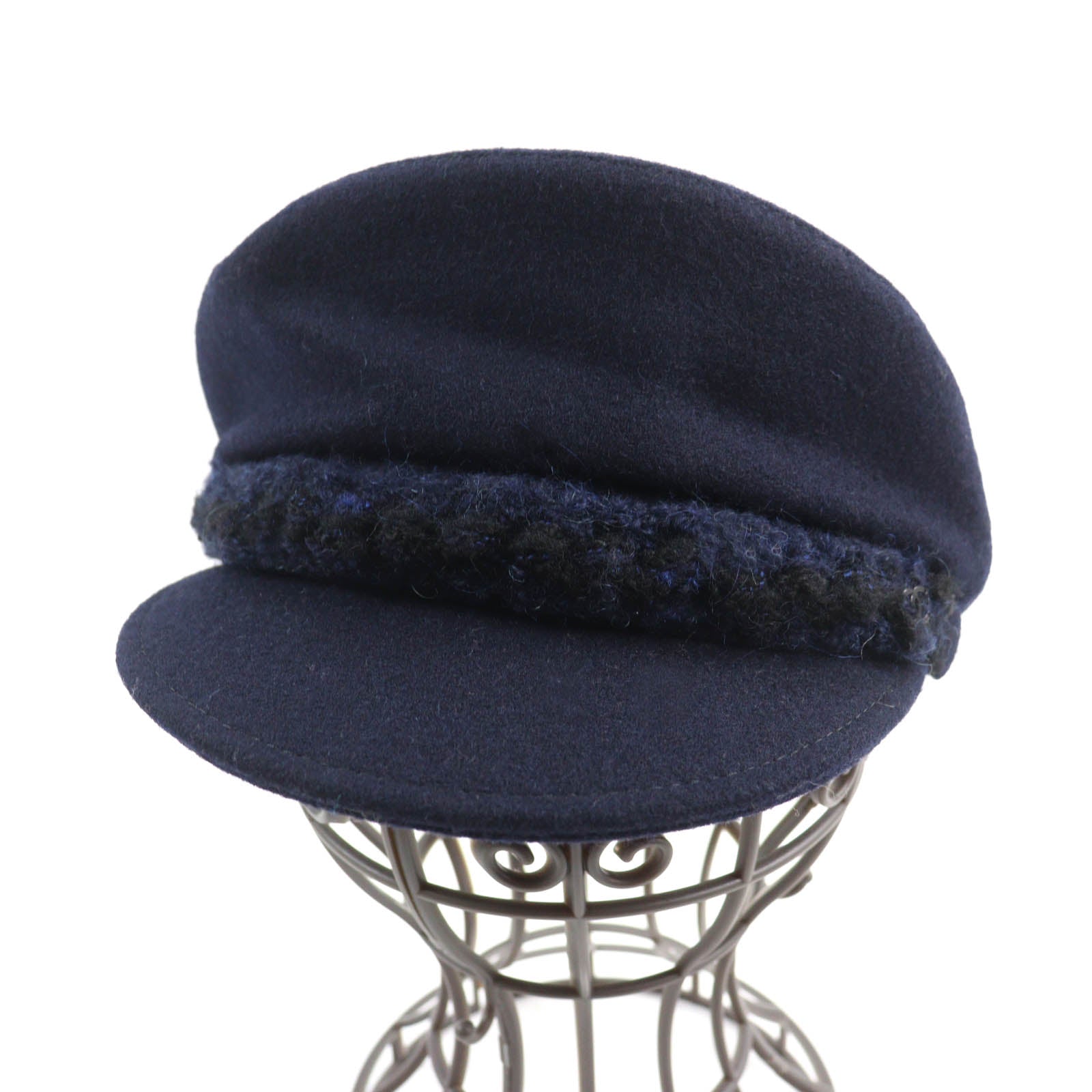 Chanel Wool Cotton COCO Mark Metal Knit Hat S