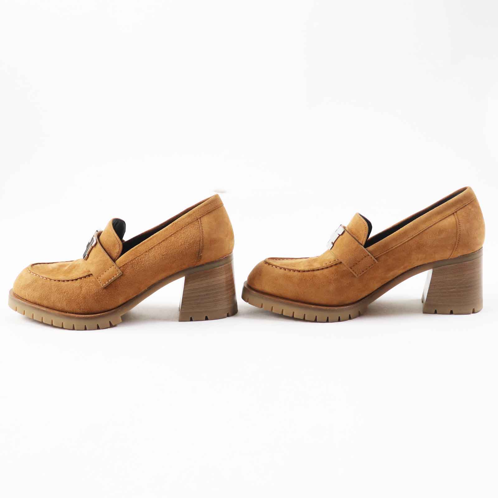 Hermes Suede Leather Pumps Camel 36