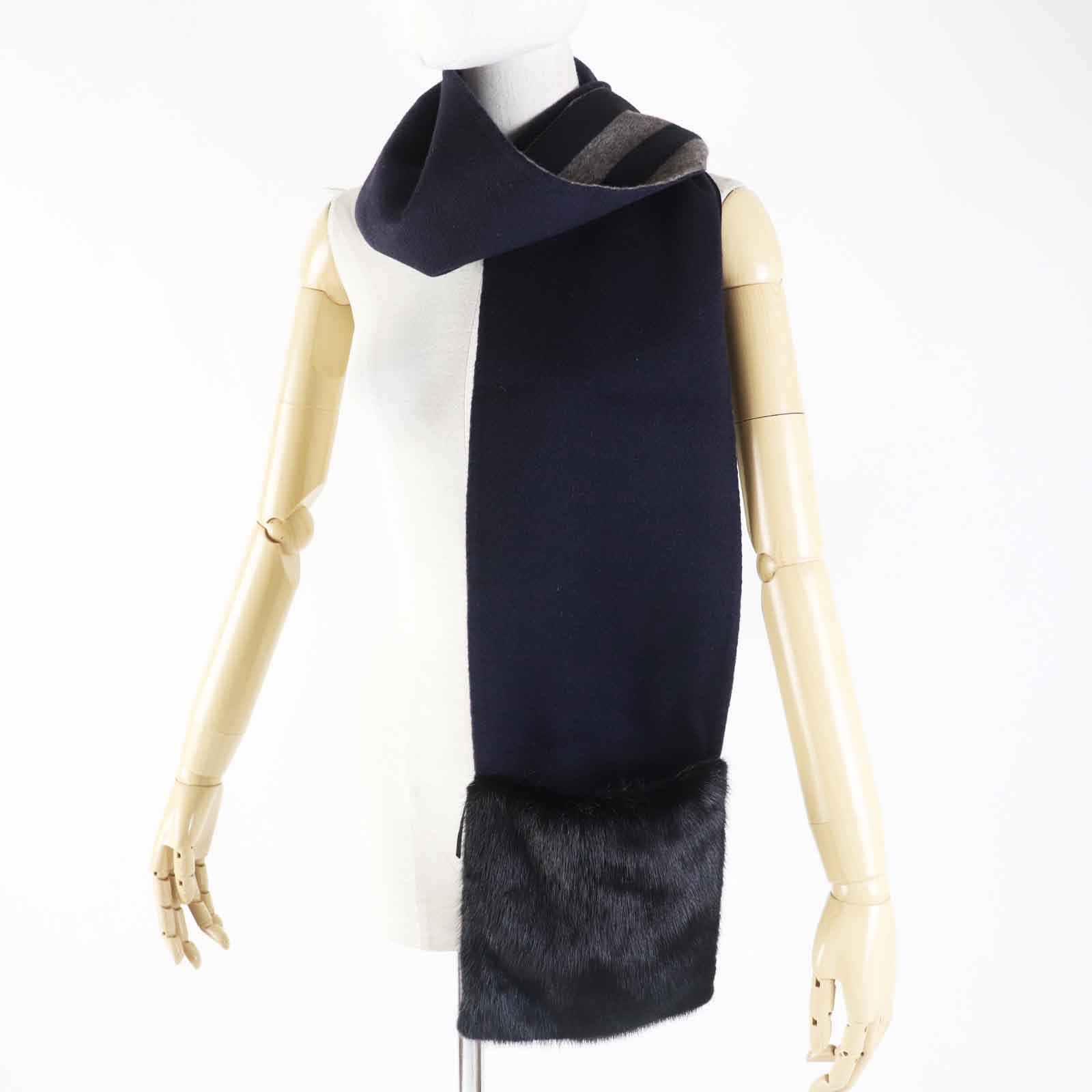 Fendi Cashmere Mink Shawl Scarf Women