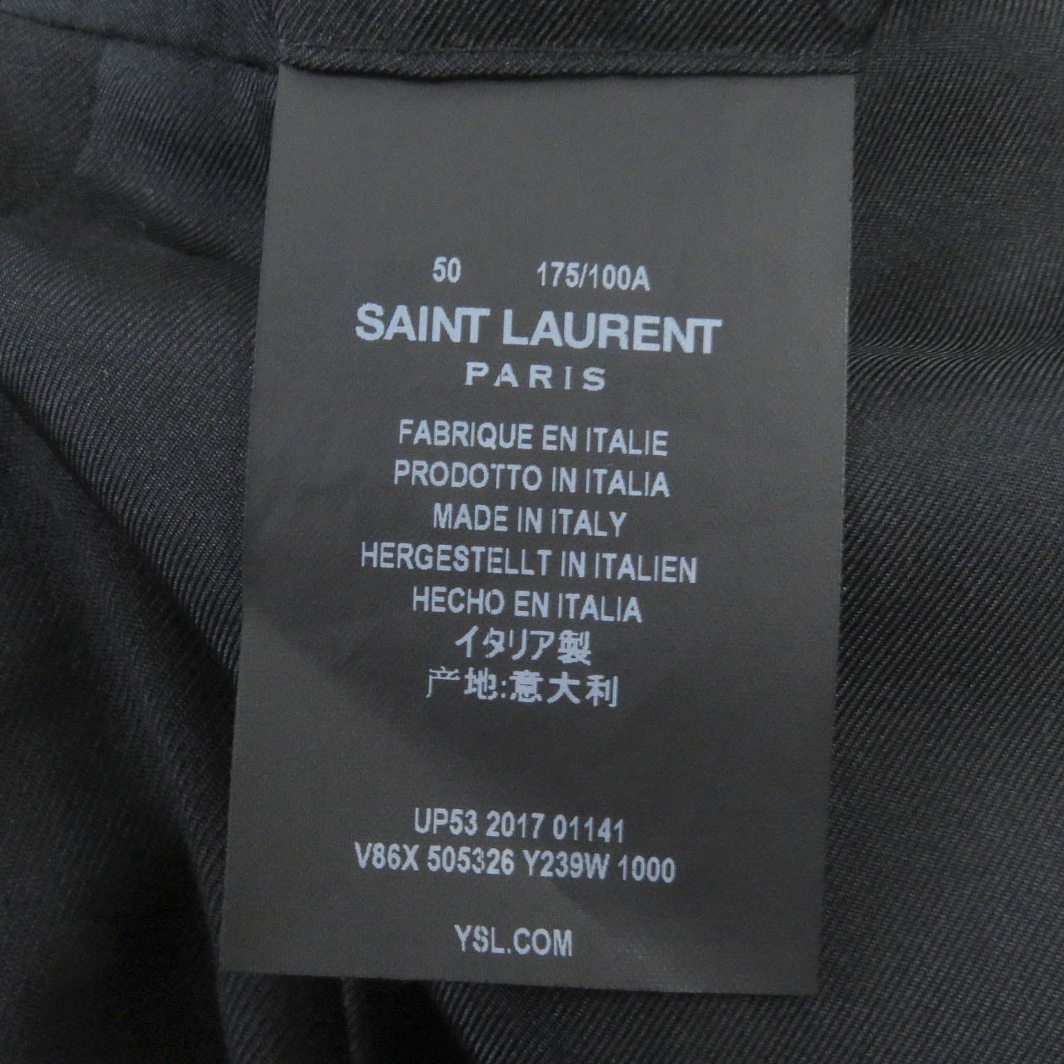 Saint Laurent Wool Smoking Jacket Black 50