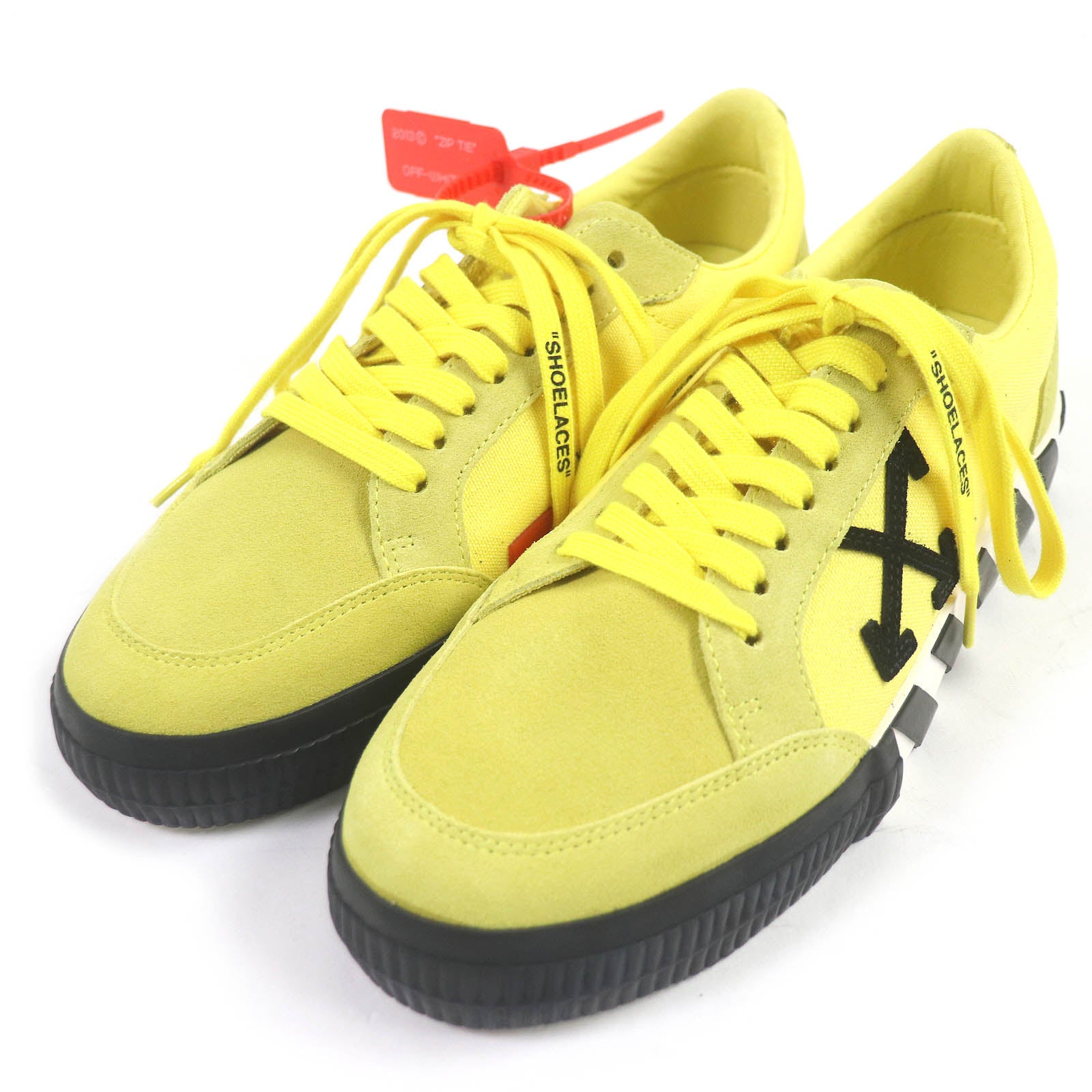 Off-White Suede Canvas Low Sneakers Yellow Black