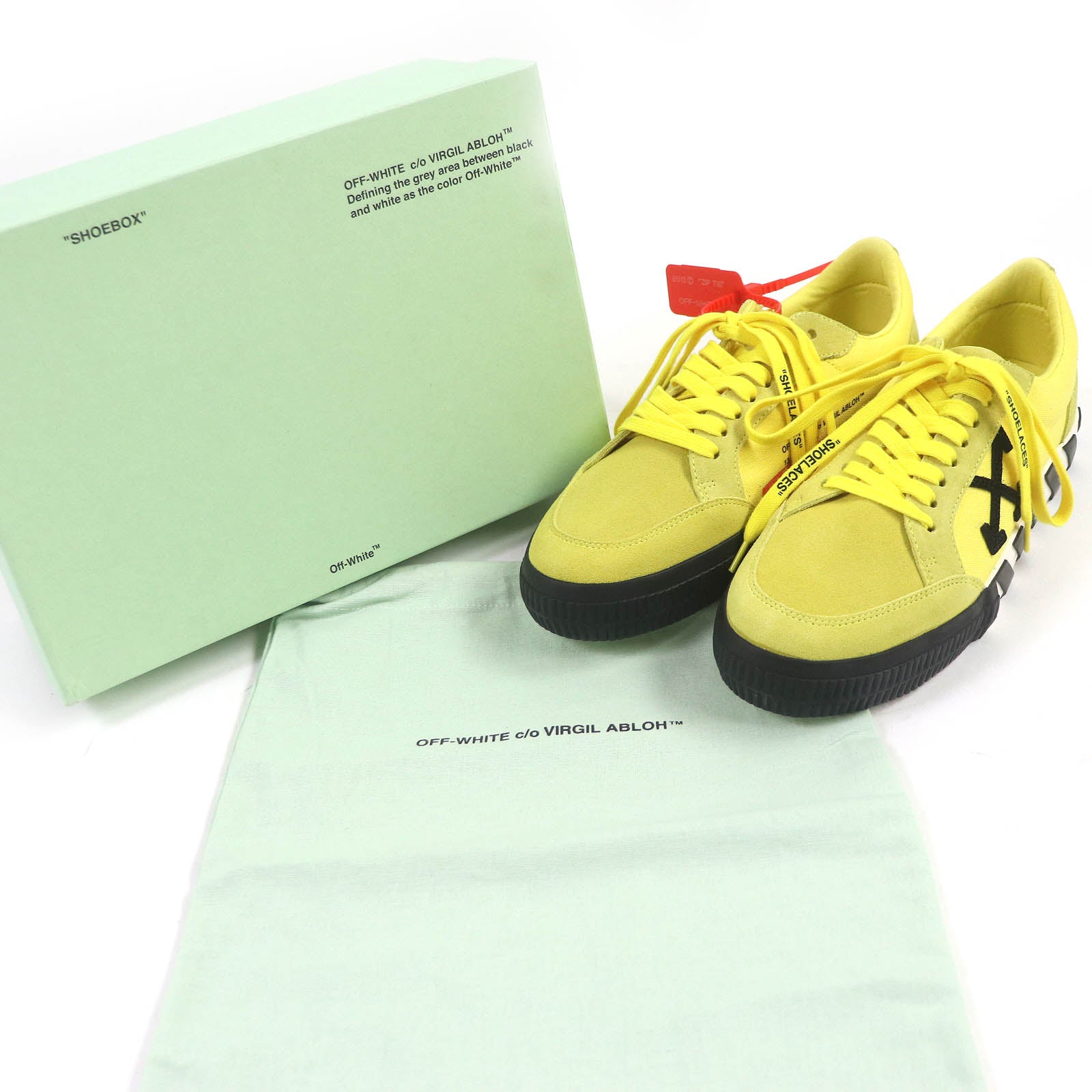 Off-White Suede Canvas Low Sneakers Yellow Black