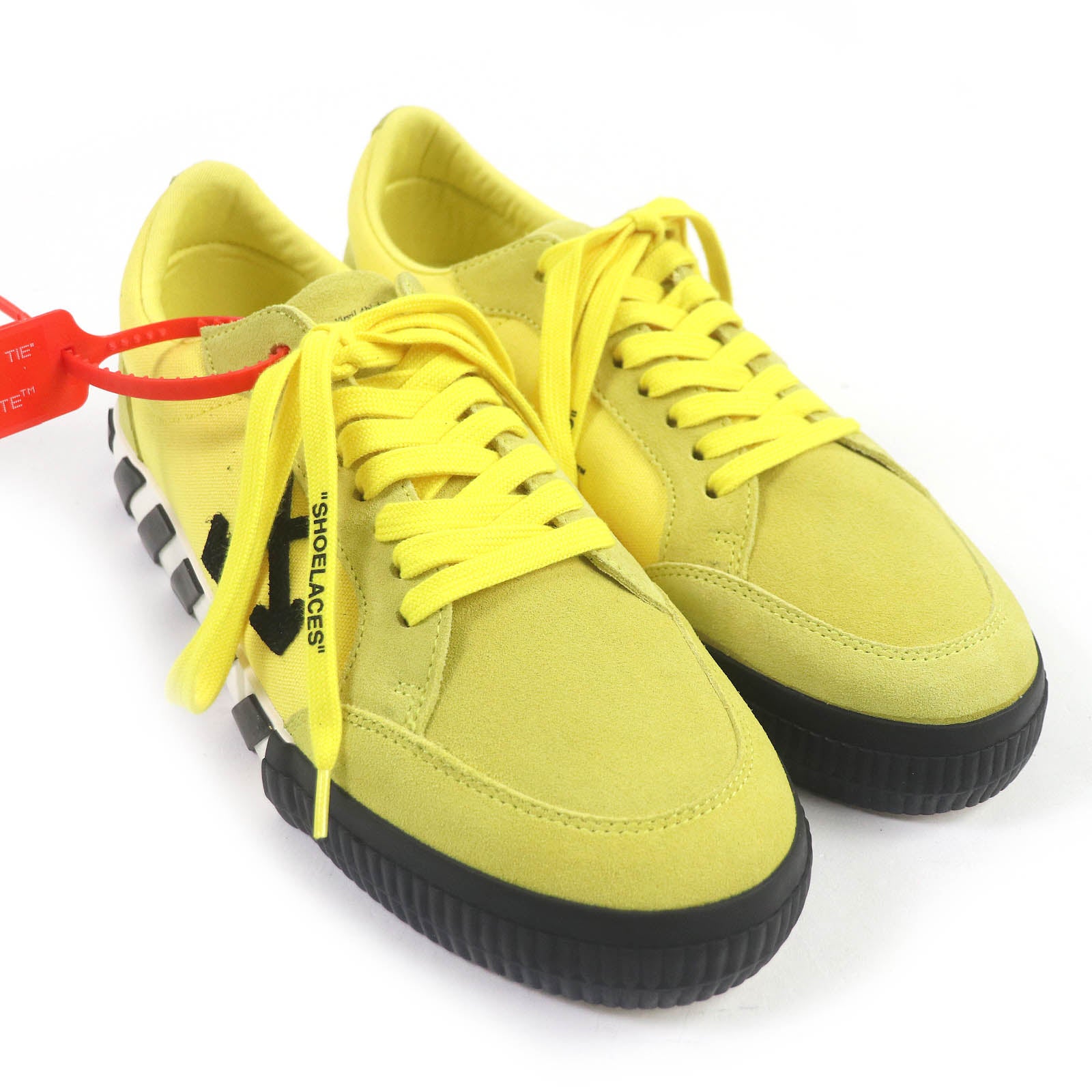 Off-White Suede Canvas Low Sneakers Yellow Black