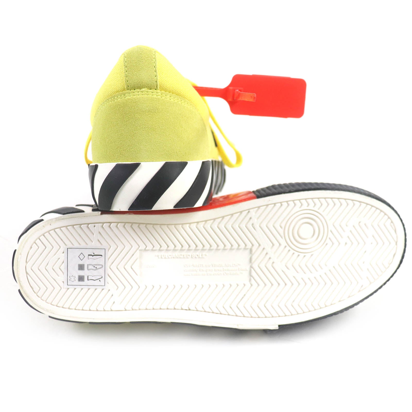 Off-White Suede Canvas Low Sneakers Yellow Black