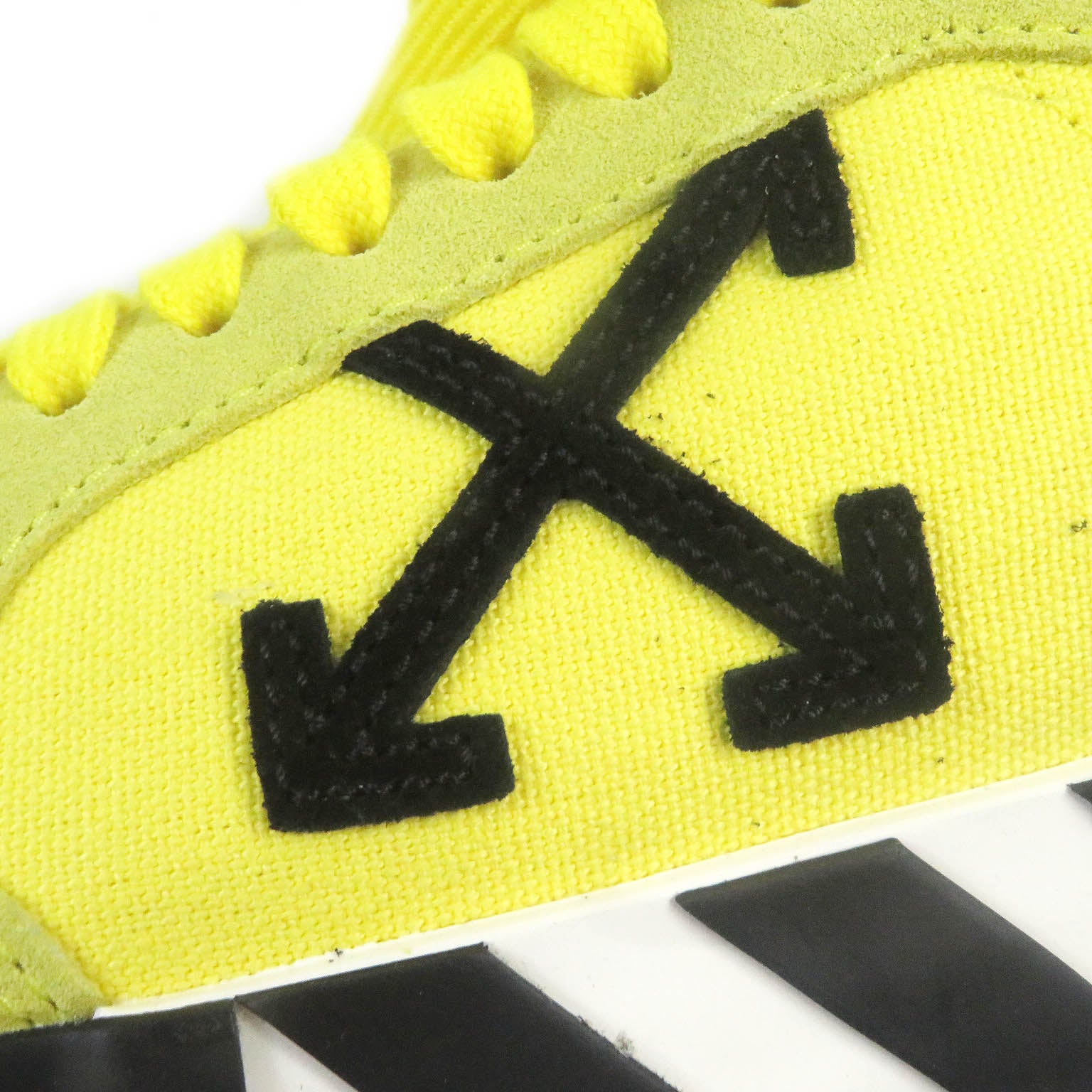 Off-White Suede Canvas Low Sneakers Yellow Black