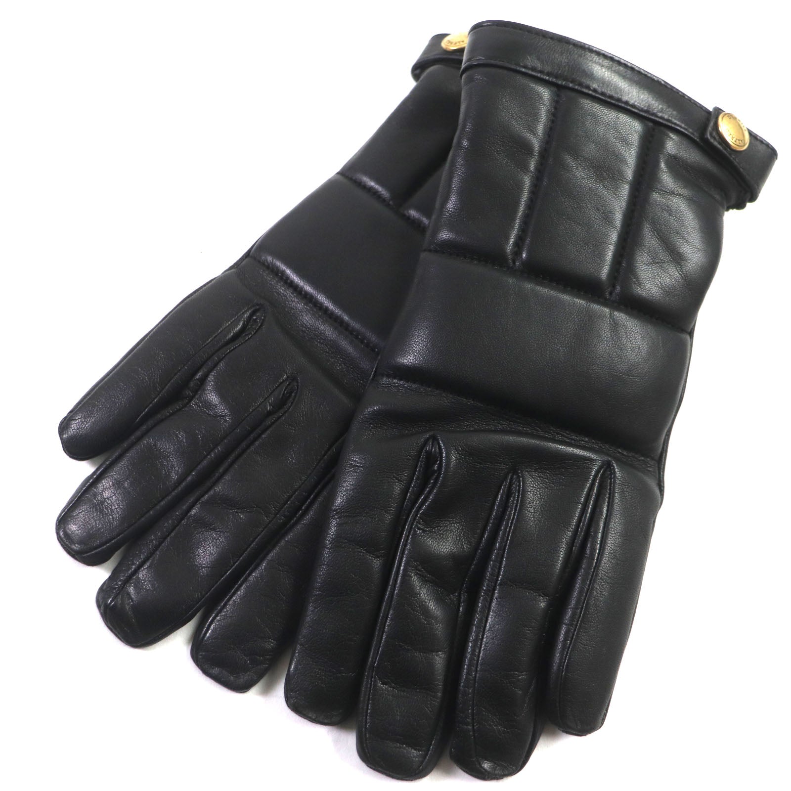 Dunhill Lamb Leather Cashmere Gloves Black 8.5