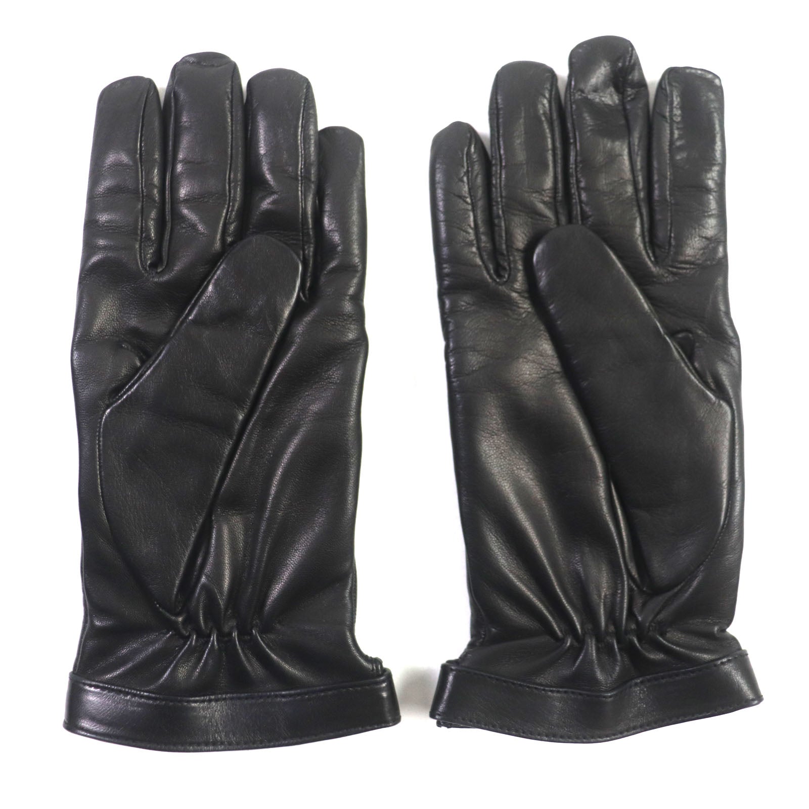 Dunhill Lamb Leather Cashmere Gloves Black 8.5