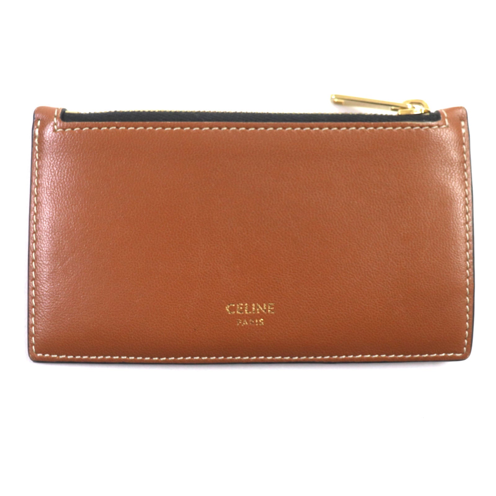 Celine Triomphe Leather Card Holder Coin Case