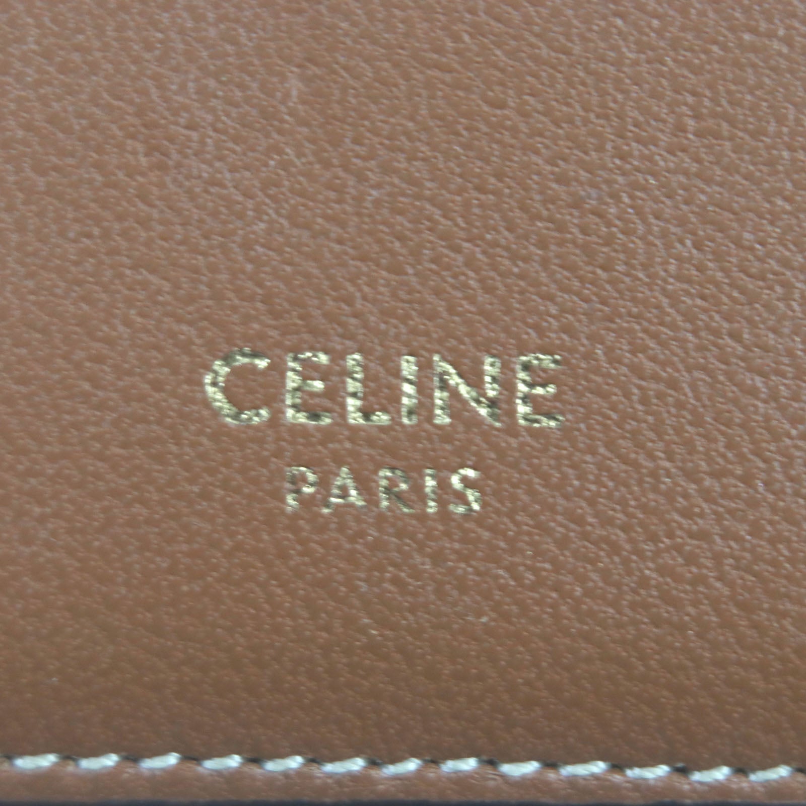 Celine Triomphe Leather Card Holder Coin Case