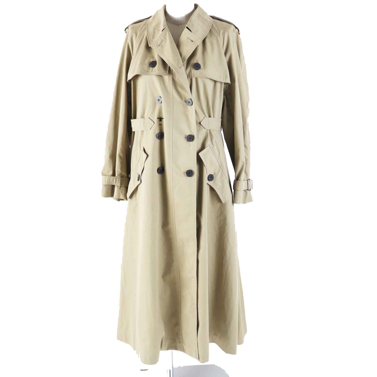 Dior Cotton Flare Trench Coat Beige 44 Women