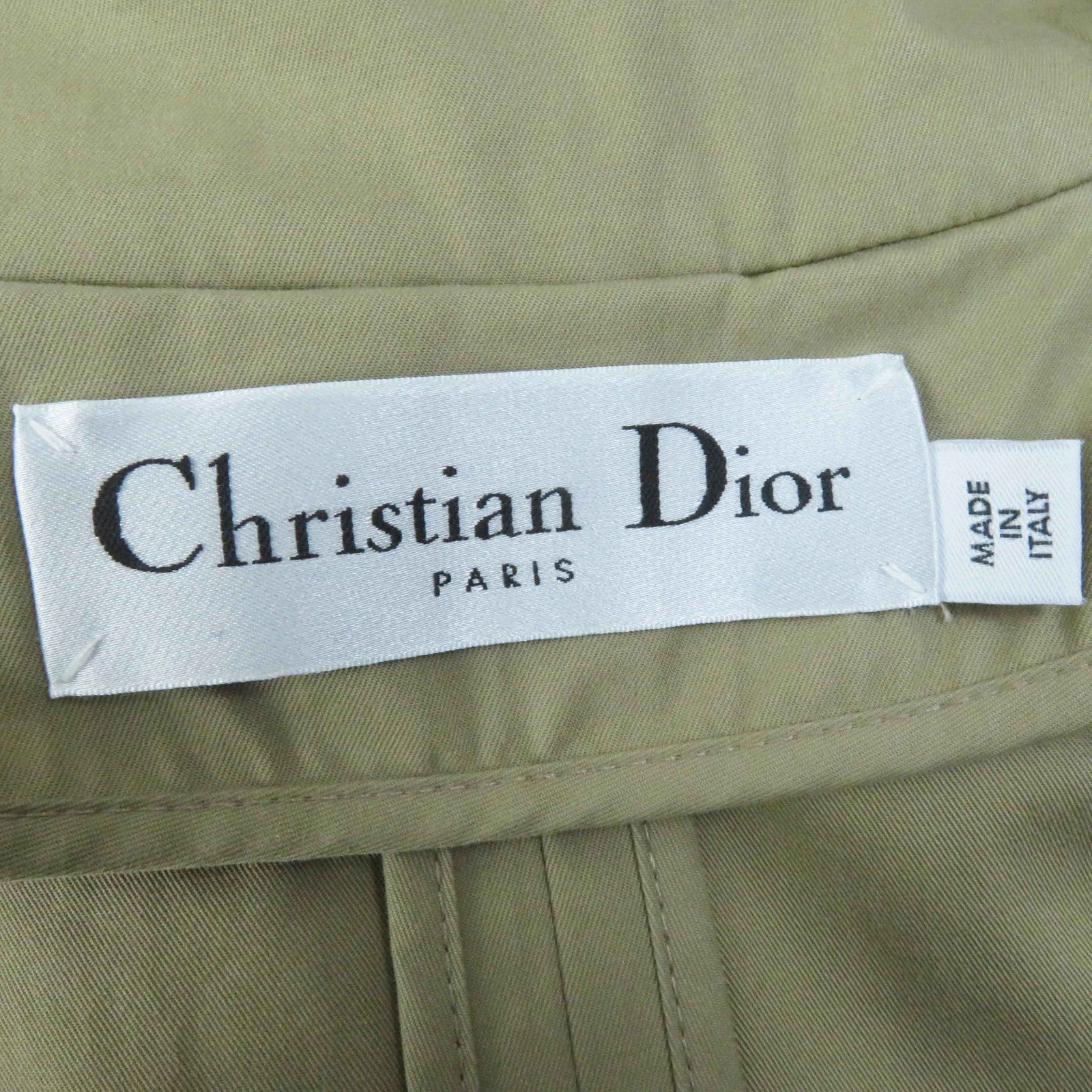 Dior Cotton Flare Trench Coat Beige 44 Women