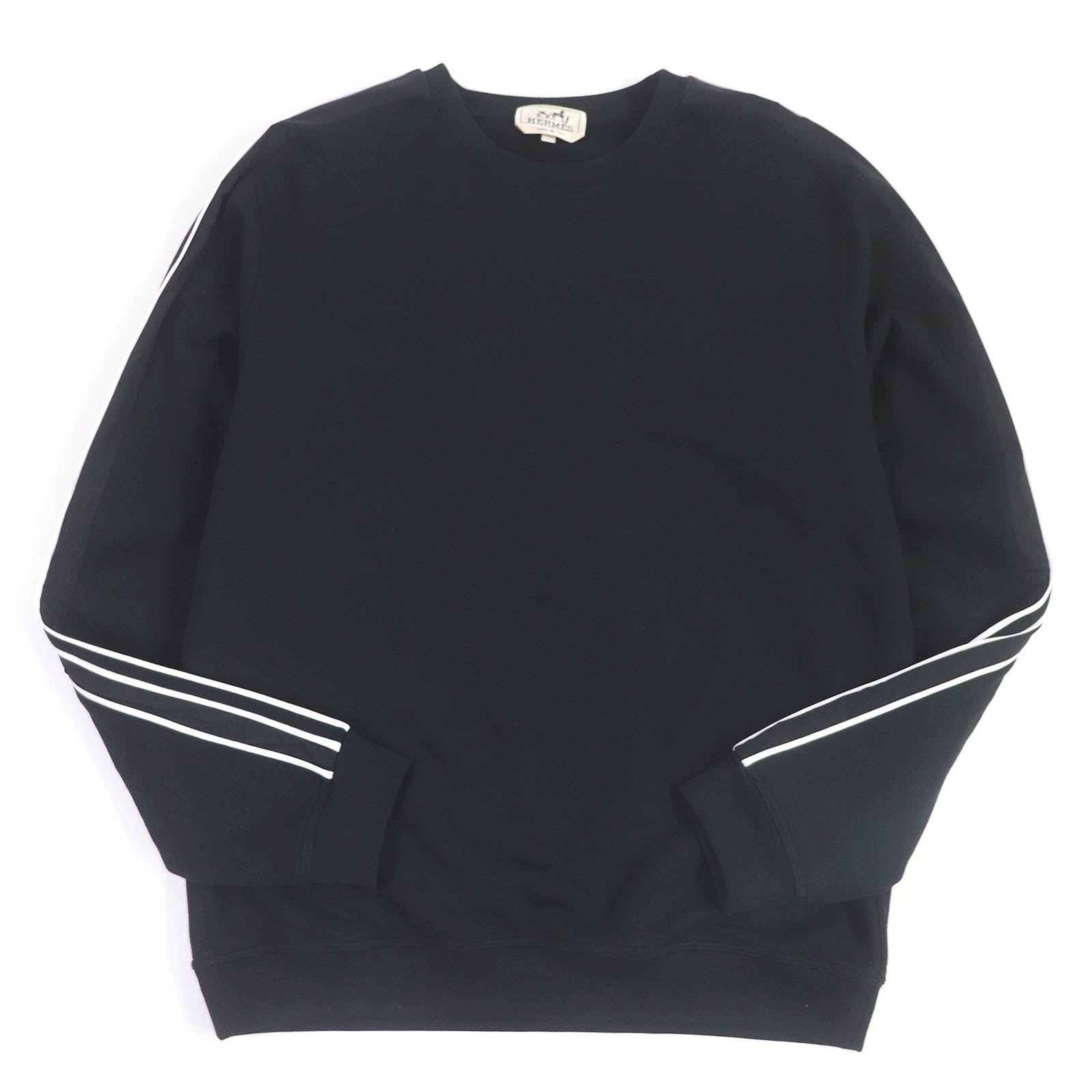 HERMES Cotton Crew Neck Sweatshirt Black L