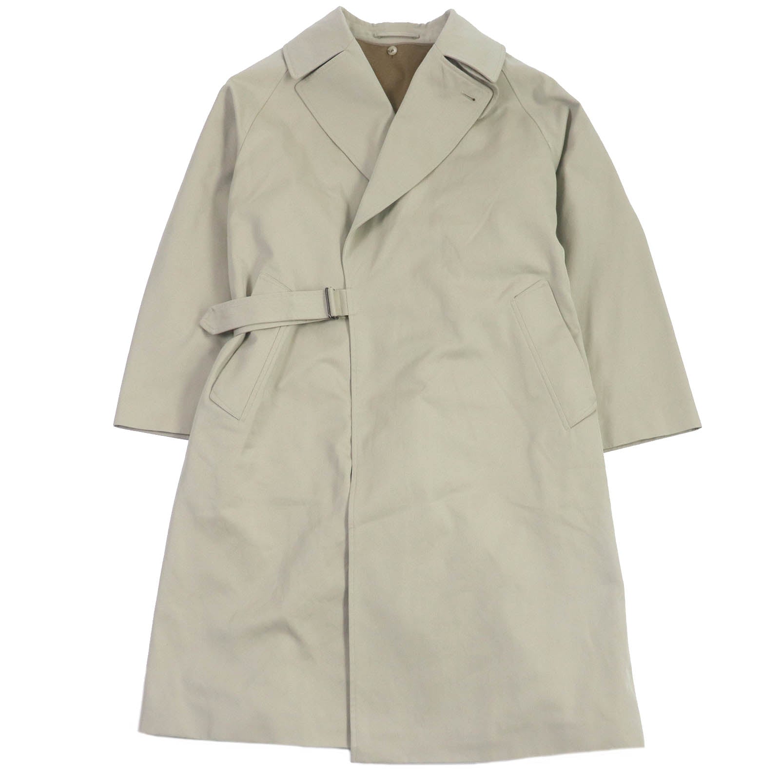 COMOLI Cotton Cashmere Blend Tie-Lock Coat Beige