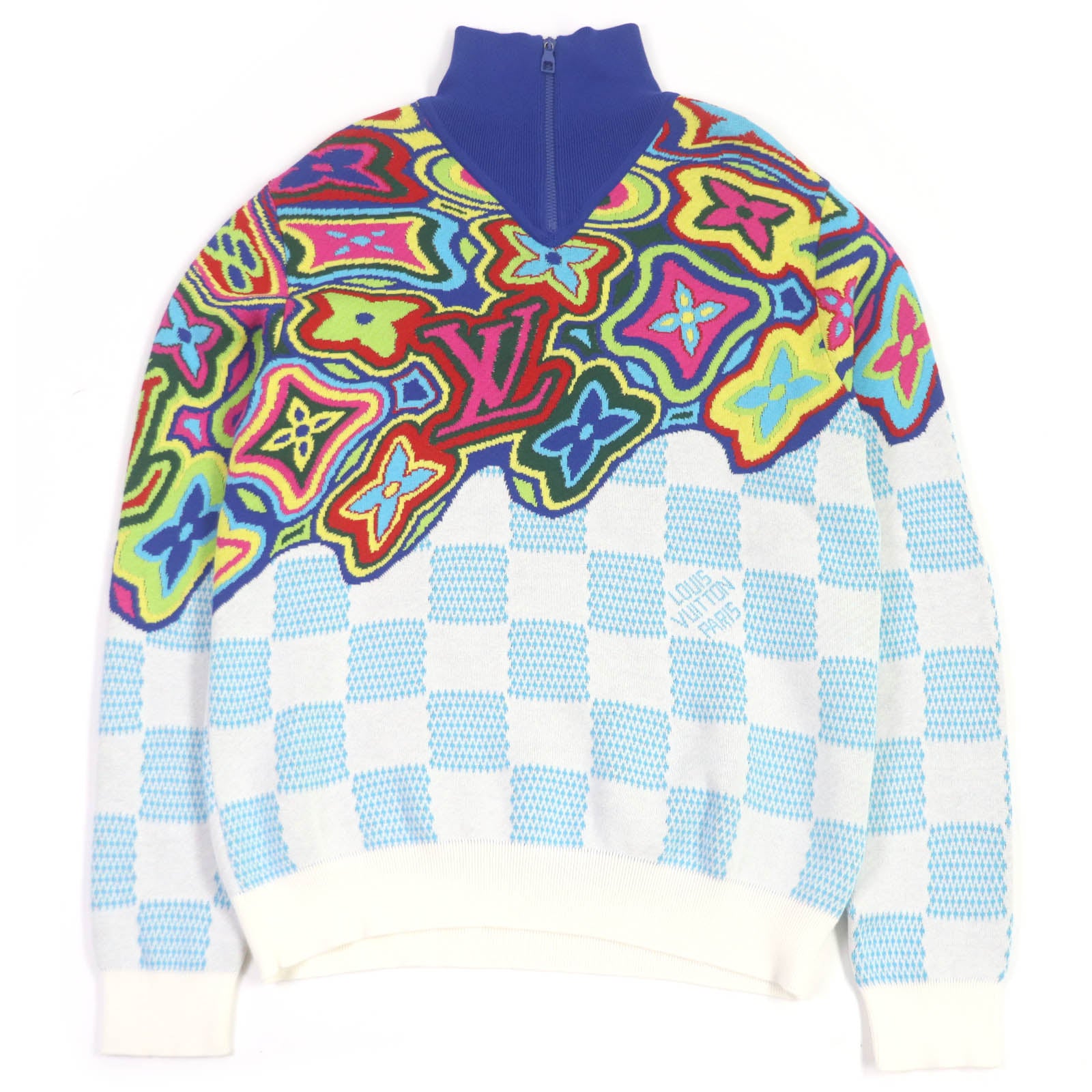 Louis Vuitton Distorted Monogram Half Zip Knit Sweater