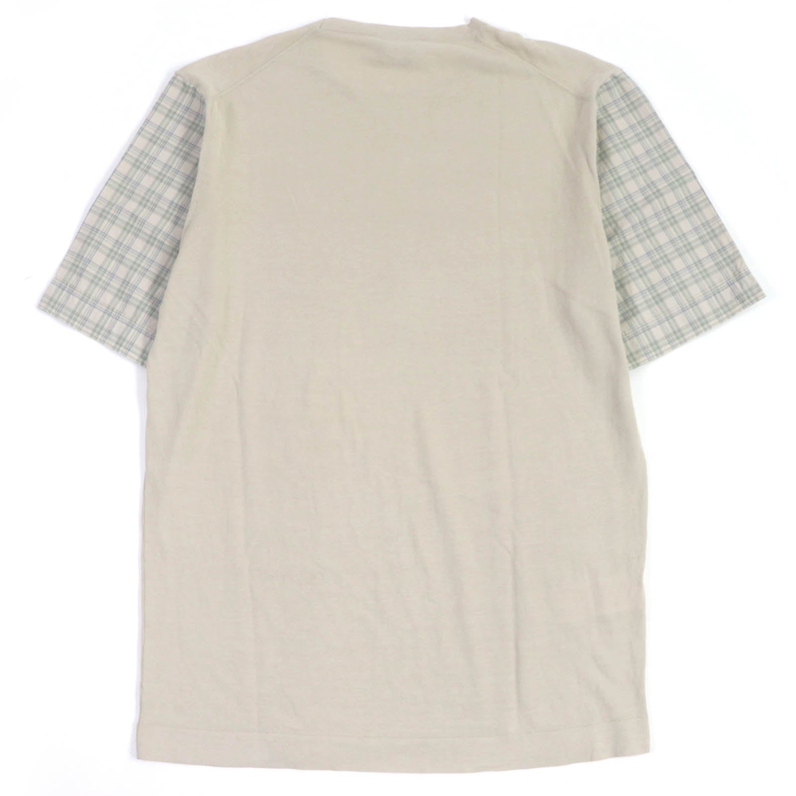 HERMES Cotton Check Sleeve Short Sleeve Knit M