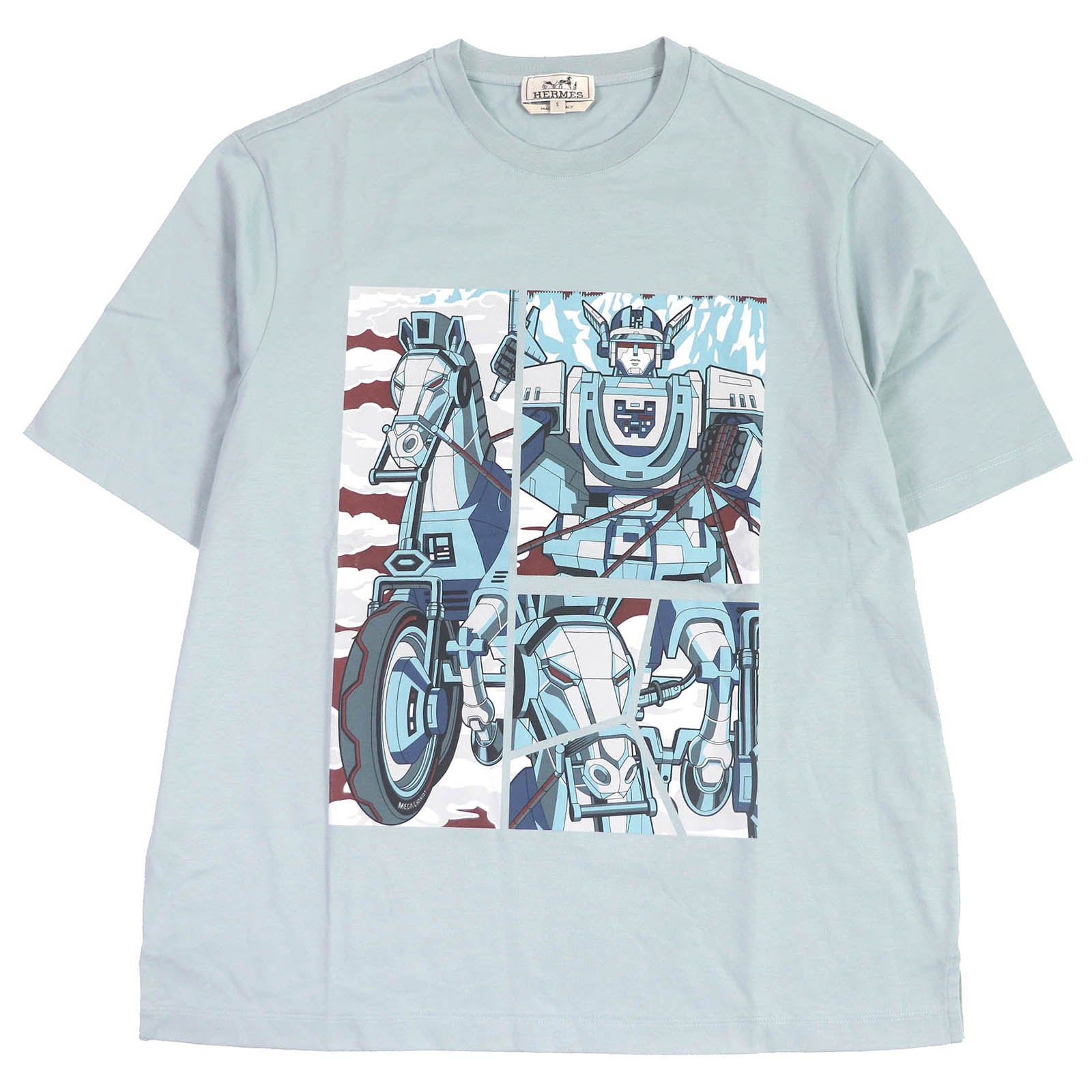 HERMES Mega Chariot Cotton Print T-shirt S