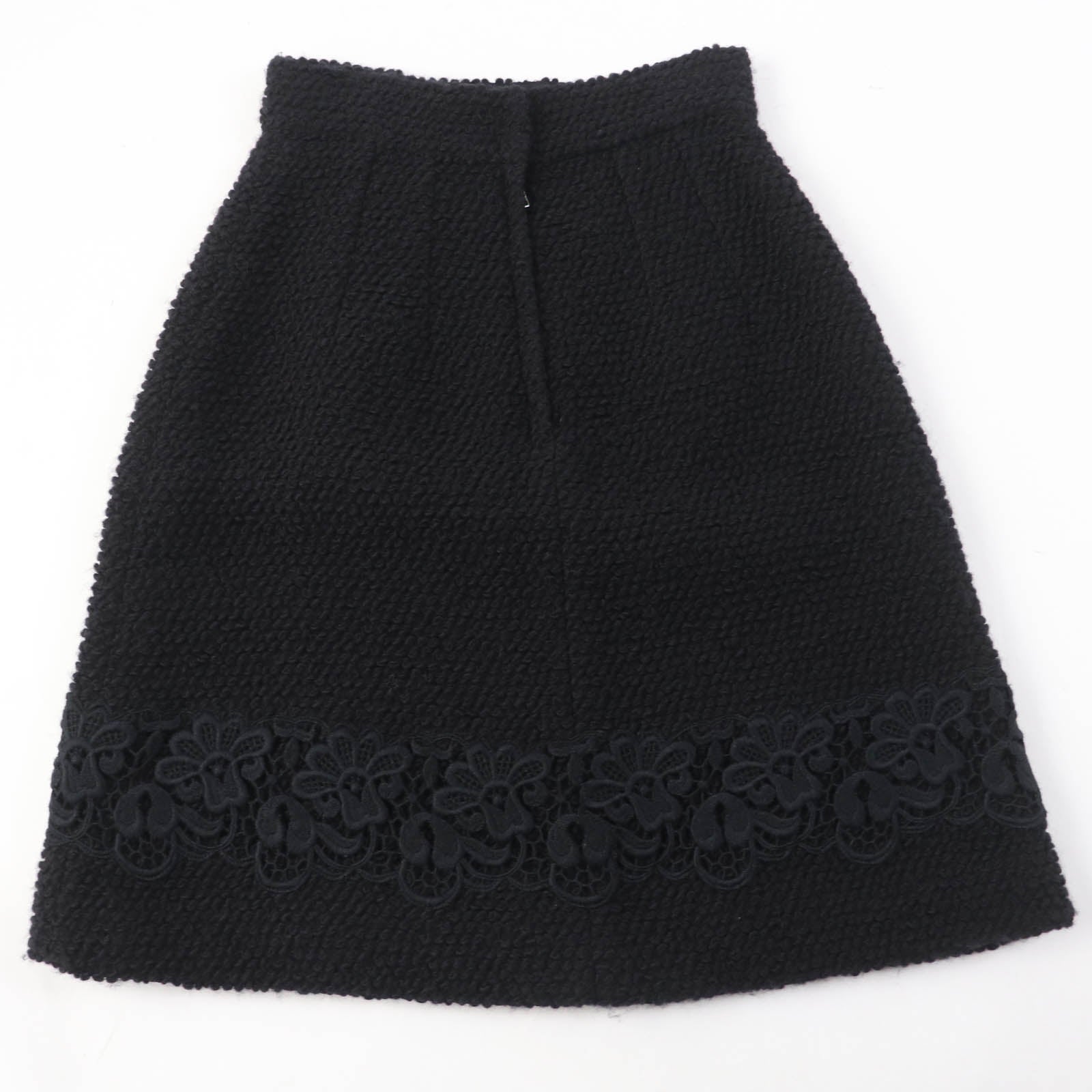 Dolce & Gabbana Flower Lace Knit Skirt Black 36