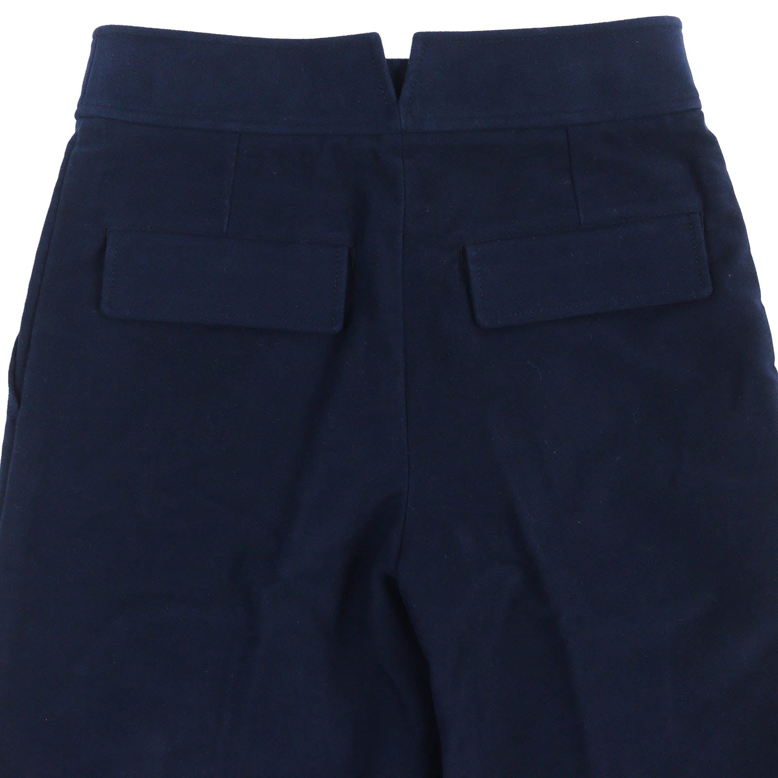 HERMES Cotton Wide Pants Navy 34 Women