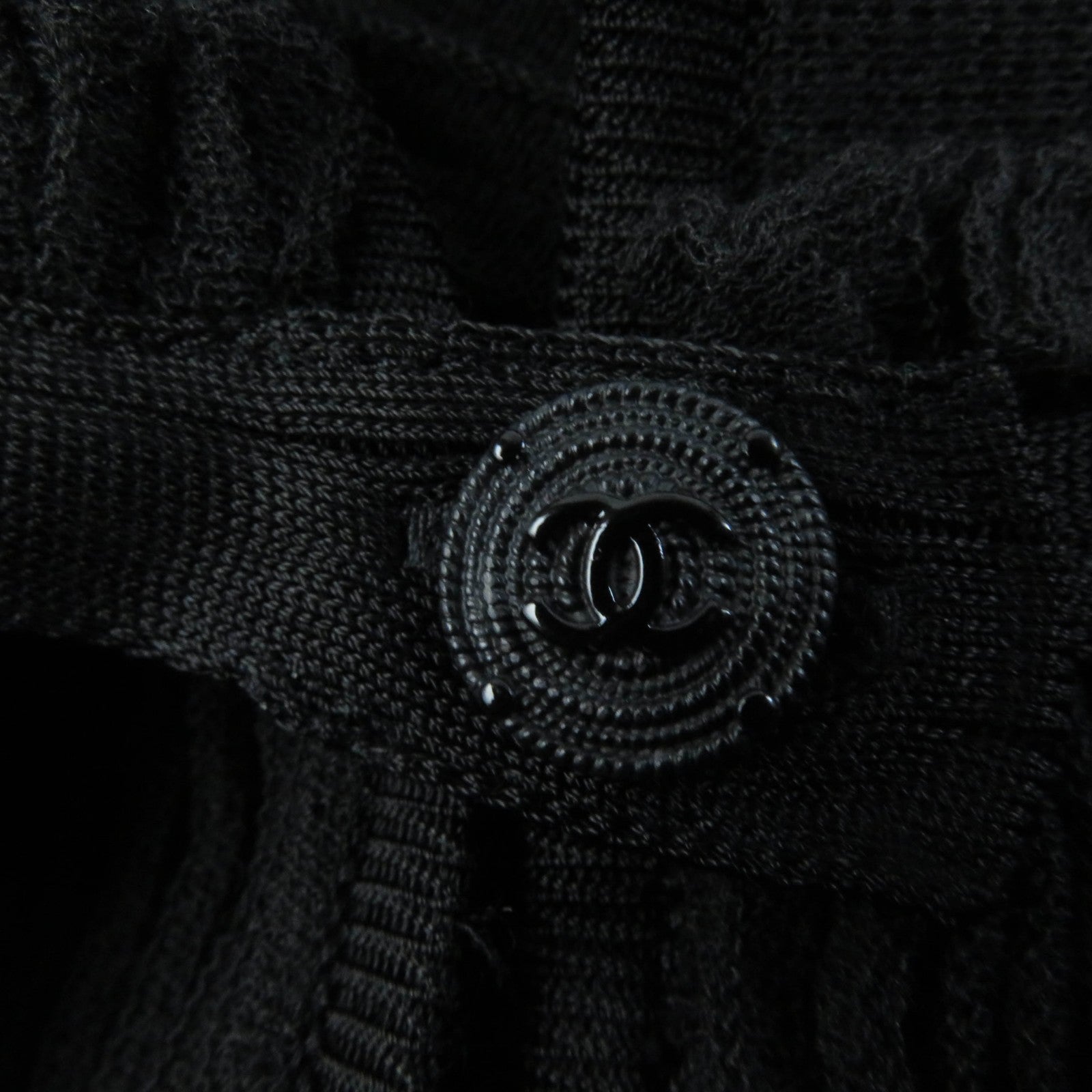 Chanel Knit Pleated Dress Black 36