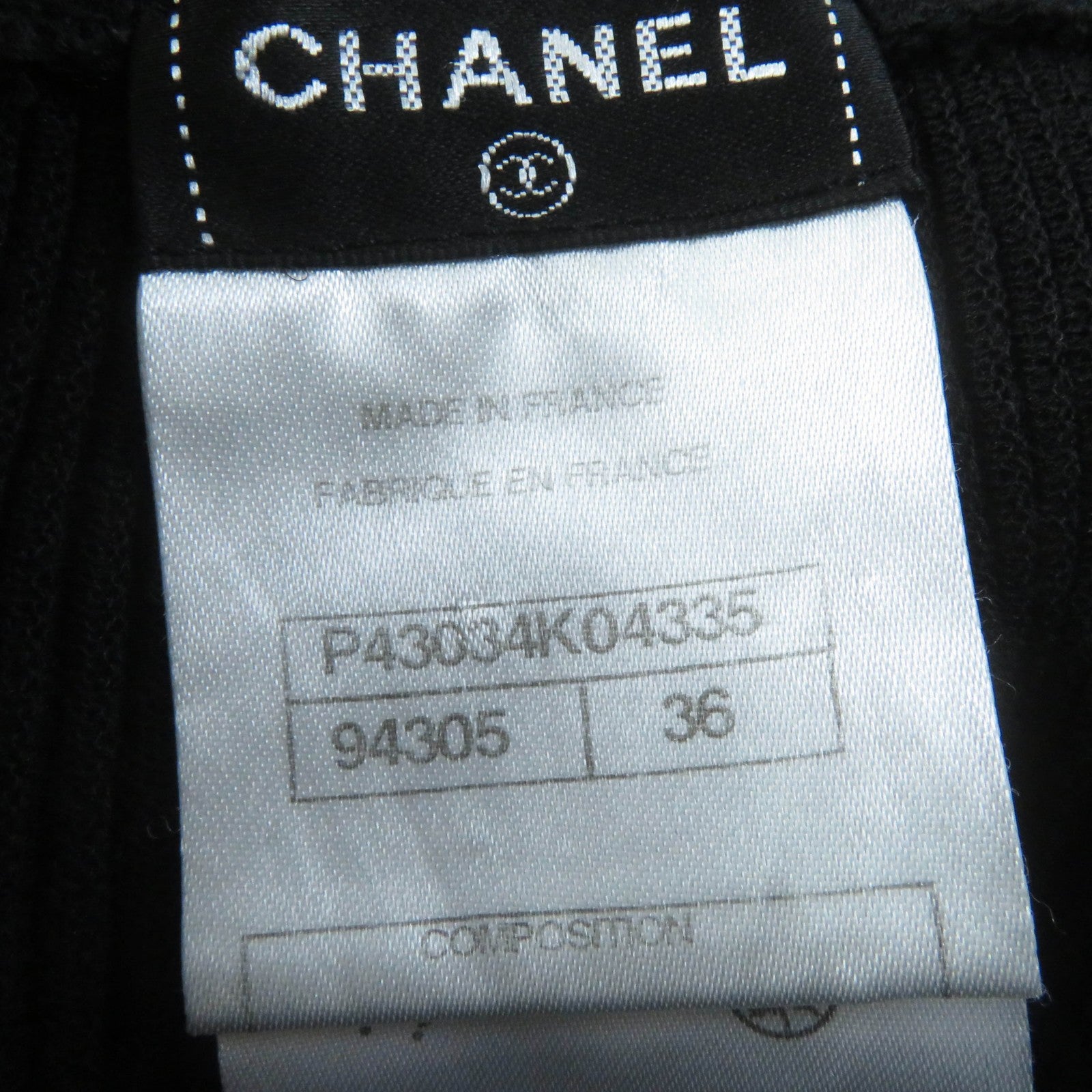 Chanel Knit Pleated Dress Black 36