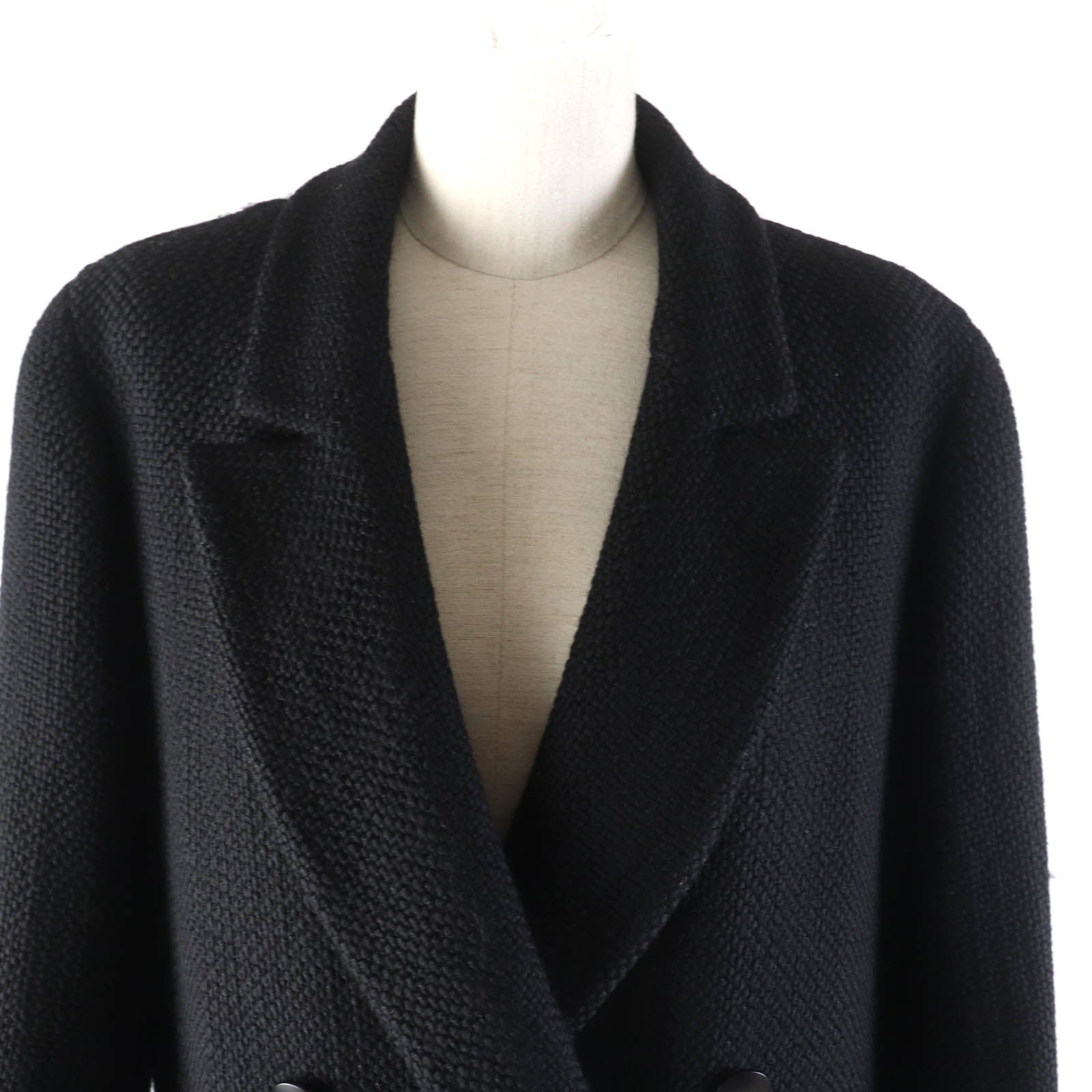 Chanel Vintage Wool Angola Double-breasted Coat 38