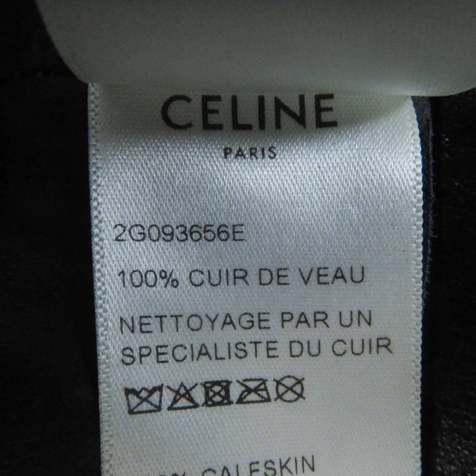 Celine Lambskin Leather Pants Black 26 Women