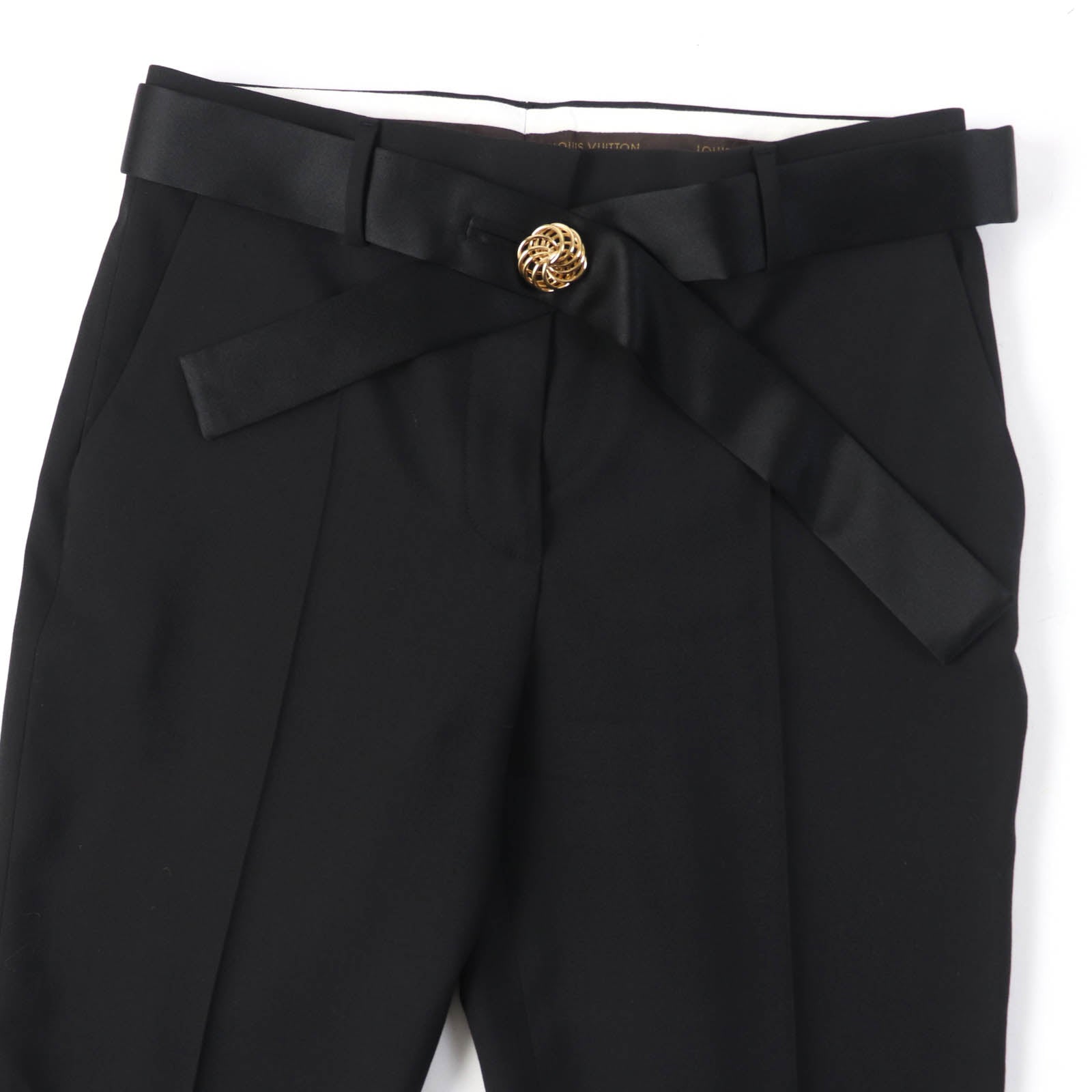 Louis Vuitton Wool Silk Belted Pants Women